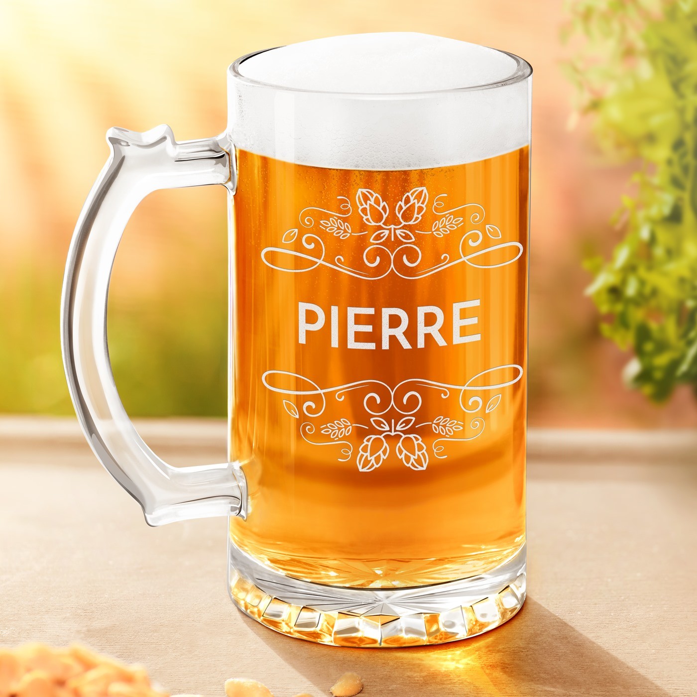 Vaso de cerveza personalizado Murrano para un amigo en el Día de San Valentín
