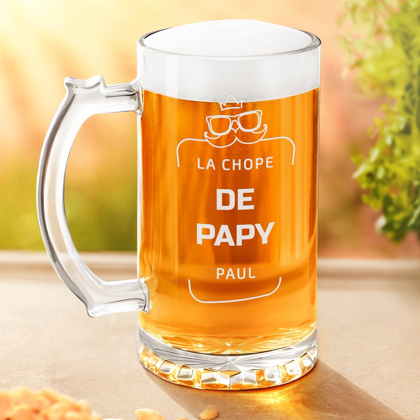 Vidrio de cerveza personalizado para el Día de los Abuelos de Murrano