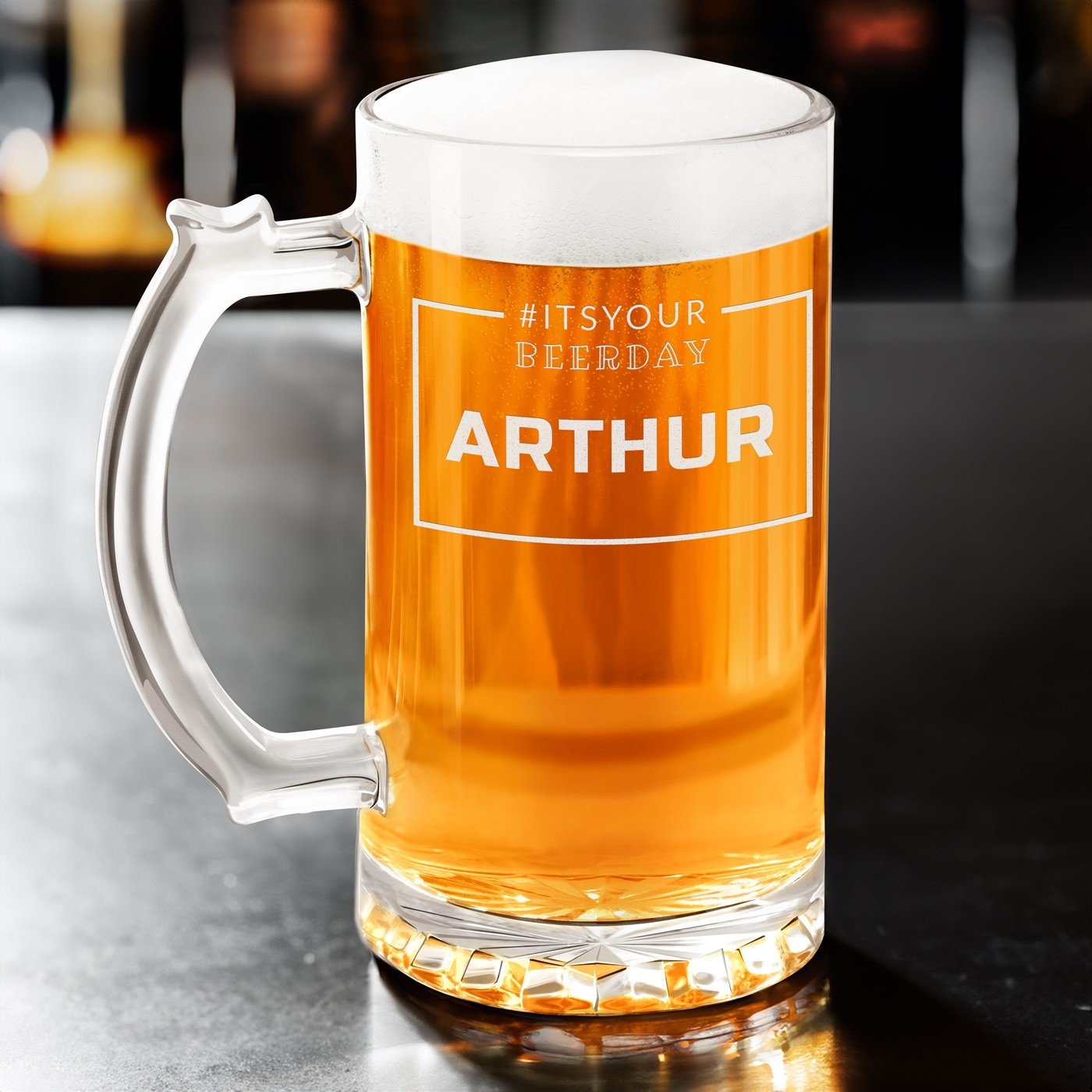 Vidrio personalizado para cerveza Murrano para su cumpleaños número 18