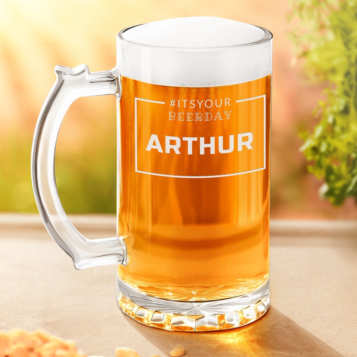 Vidrio personalizado para cerveza Murrano para su cumpleaños número 18