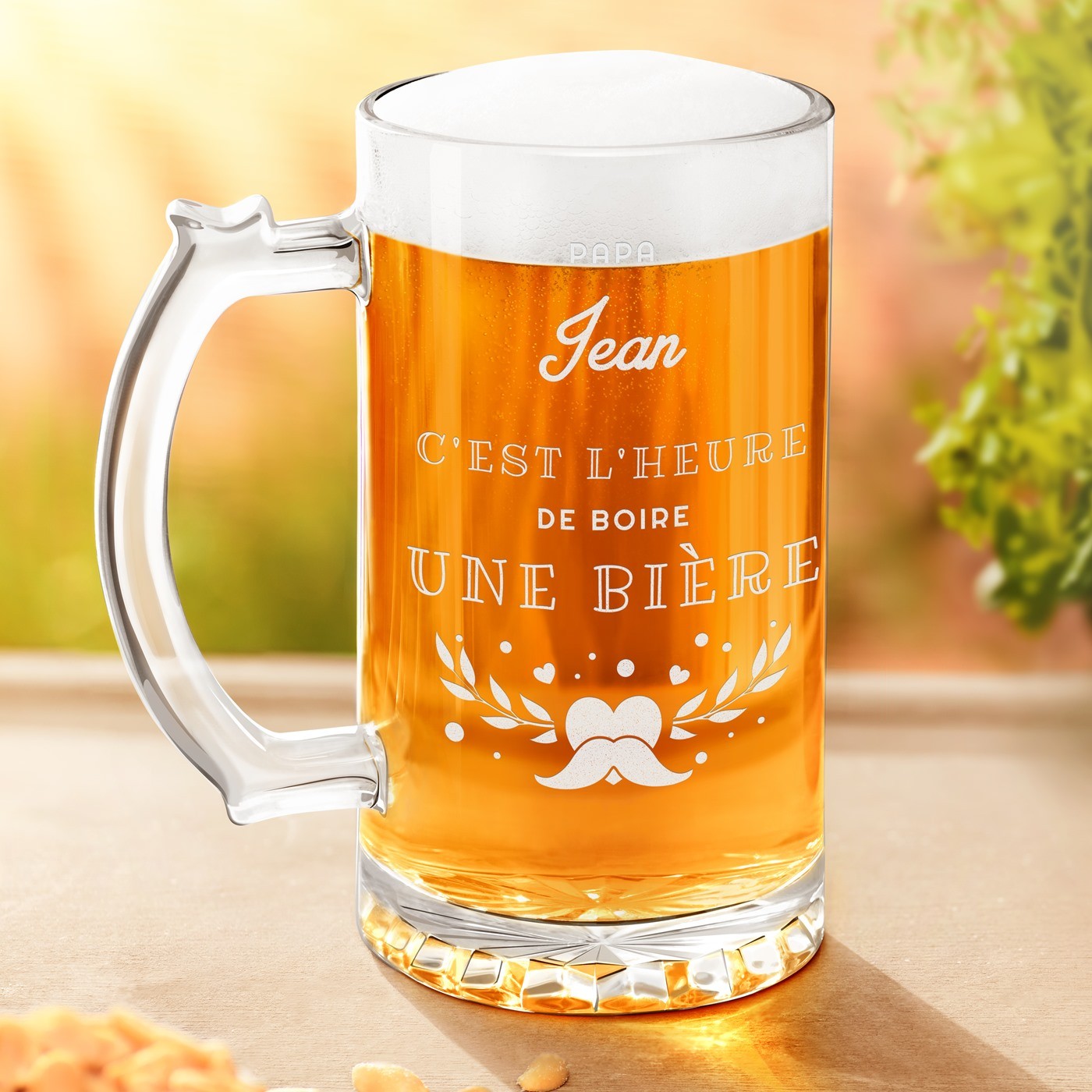 Vaso de cerveza personalizado para papá de Murrano