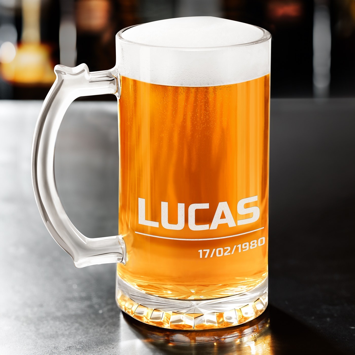 Vaso de cerveza personalizado Murrano para él