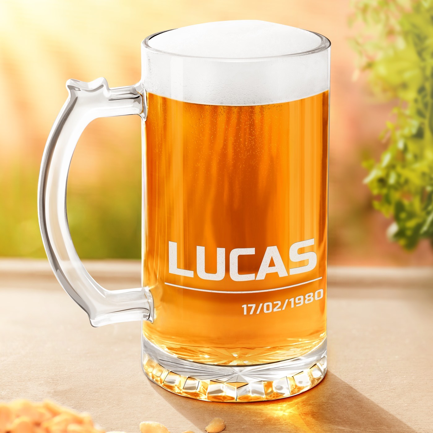 Vaso de cerveza personalizado Murrano para él