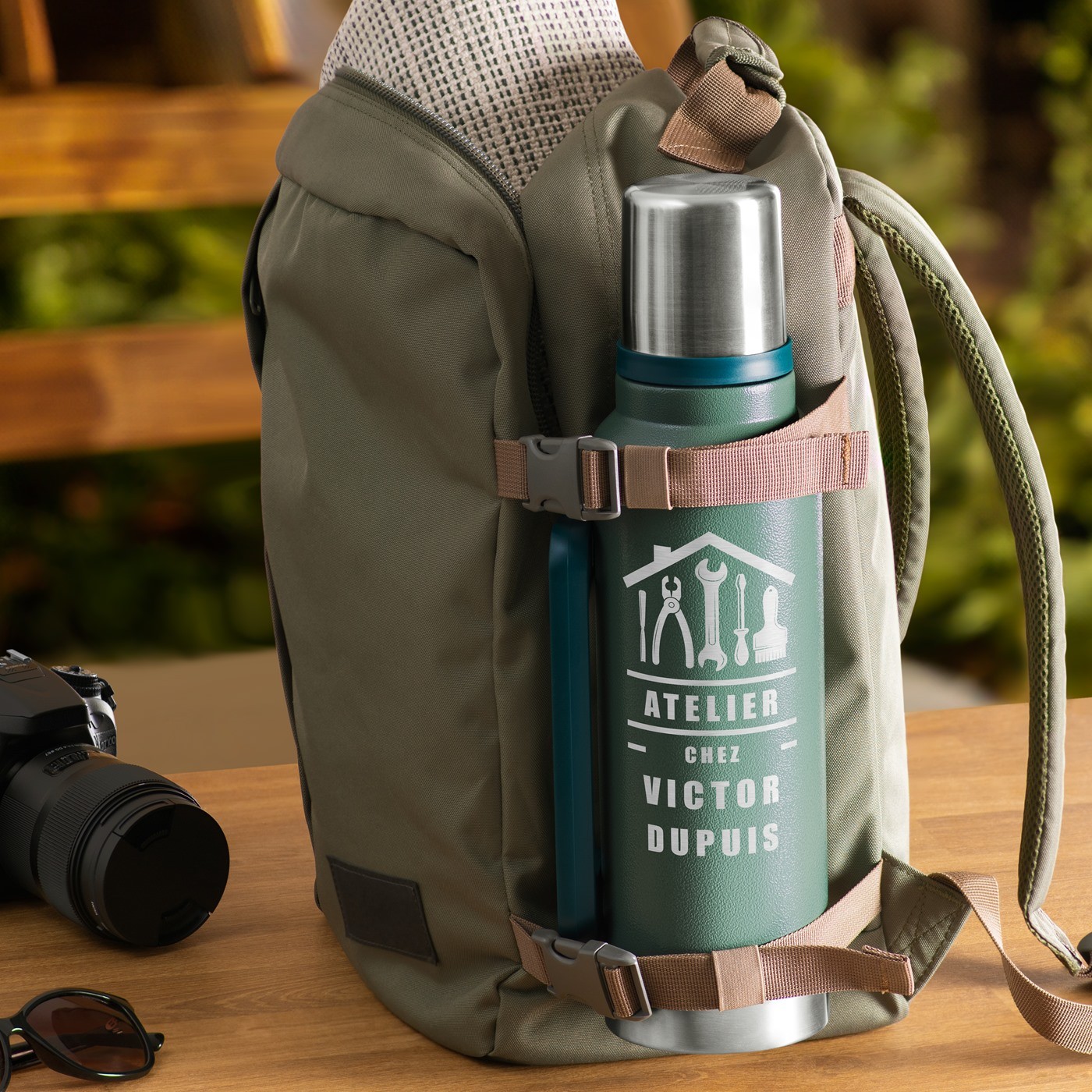 Customized Green Thermos for a DIY Enthusiast