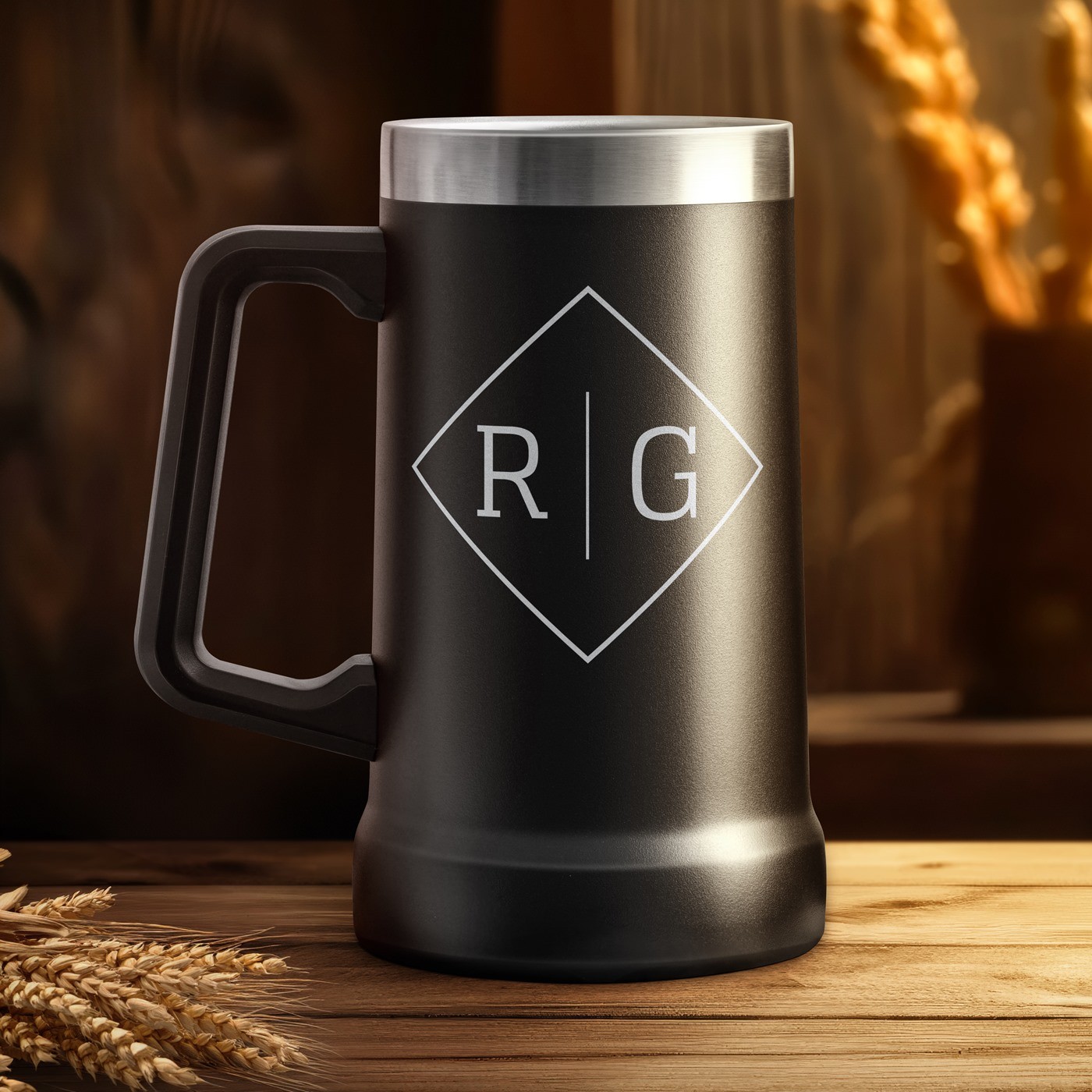 Taza de cerveza personalizada Murrano - Negra
