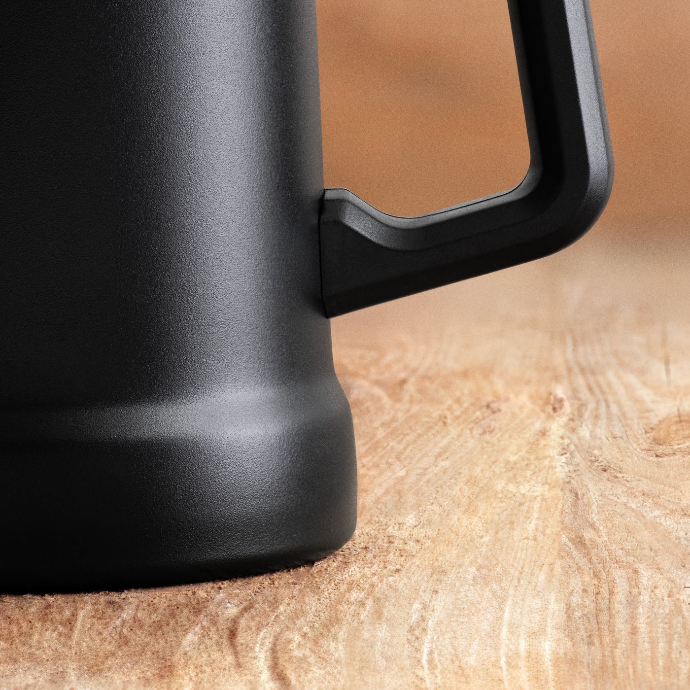 Vaso de cerveza aislante Murrano negro con grabado