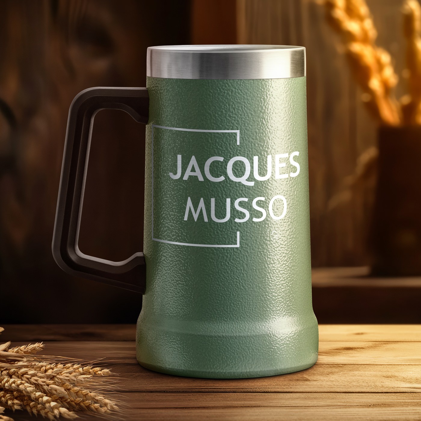 Vaso de cerveza aislante personalizado Murrano - Verde