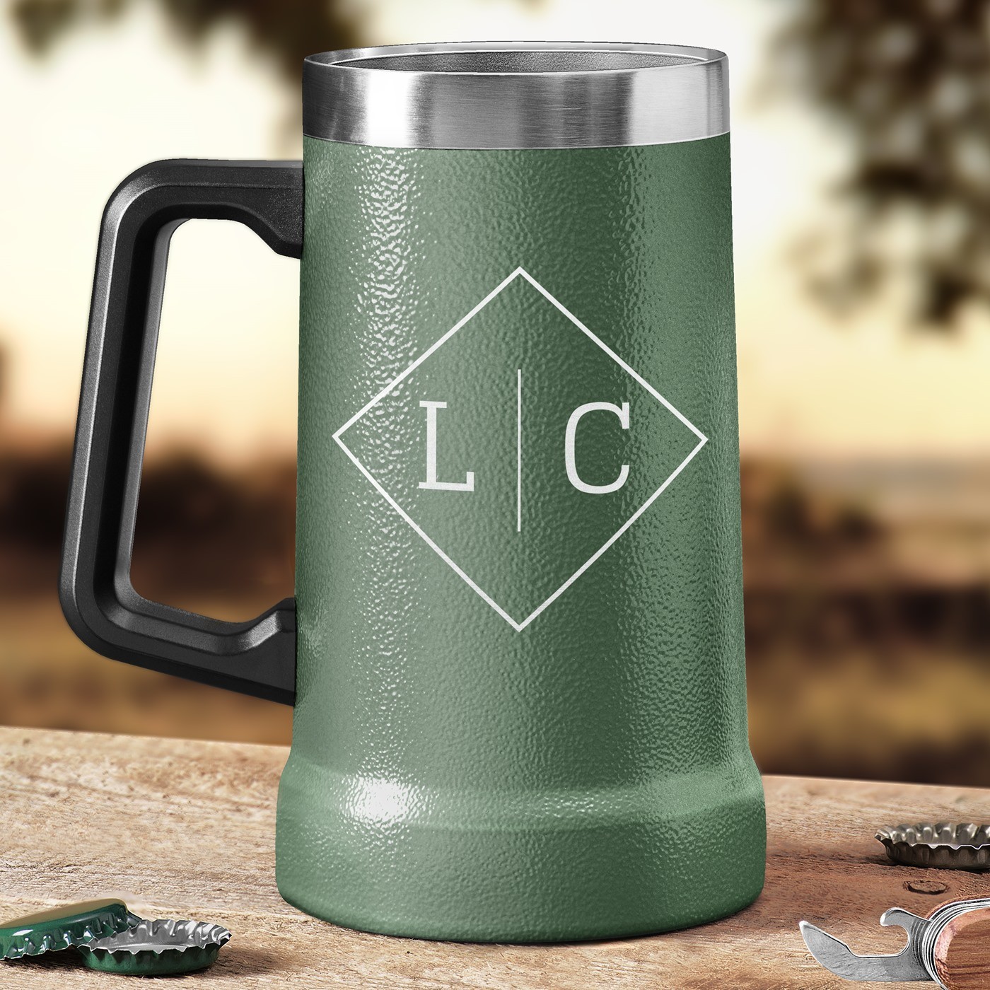 Taza de cerveza personalizada Murrano - Verde