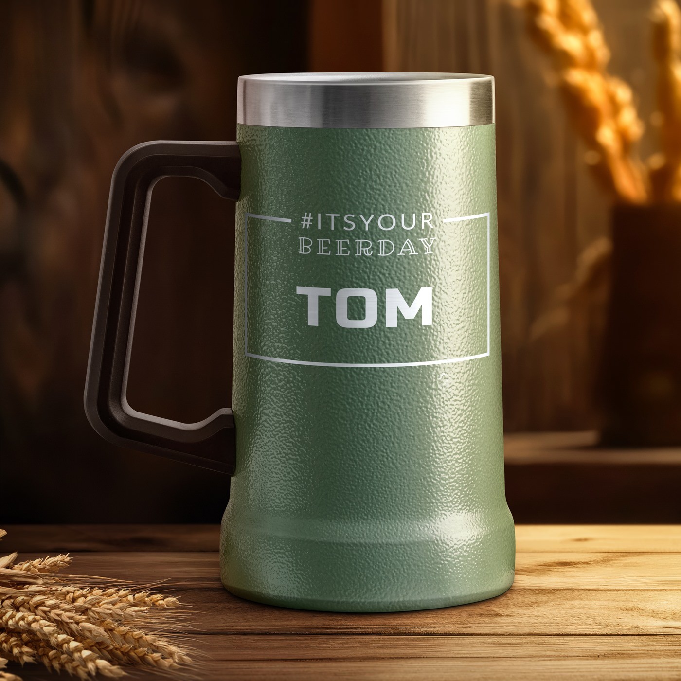 Taza de cerveza térmica personalizada - Verde