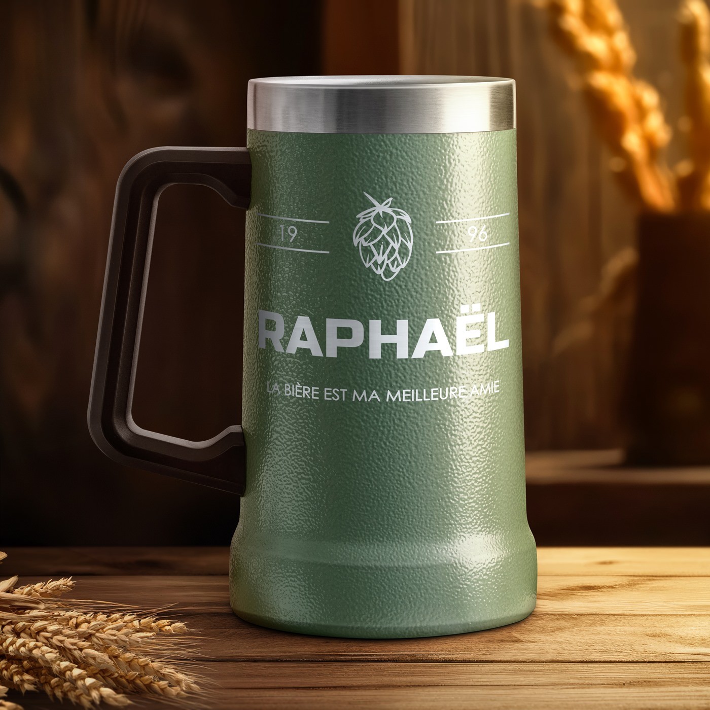 Tasse à bière personnalisée en acier inoxydable avec gravure pour anniversaire de mariage d'un mari