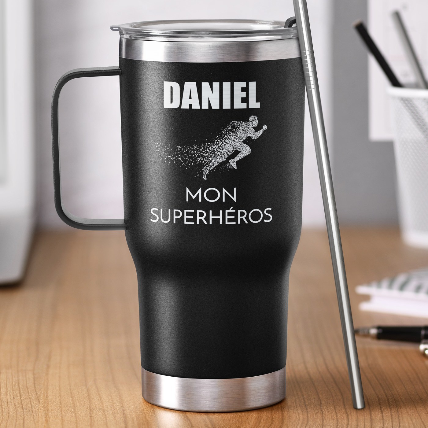 Taza Isolante Murrano - Negra con Grabado Personalizado