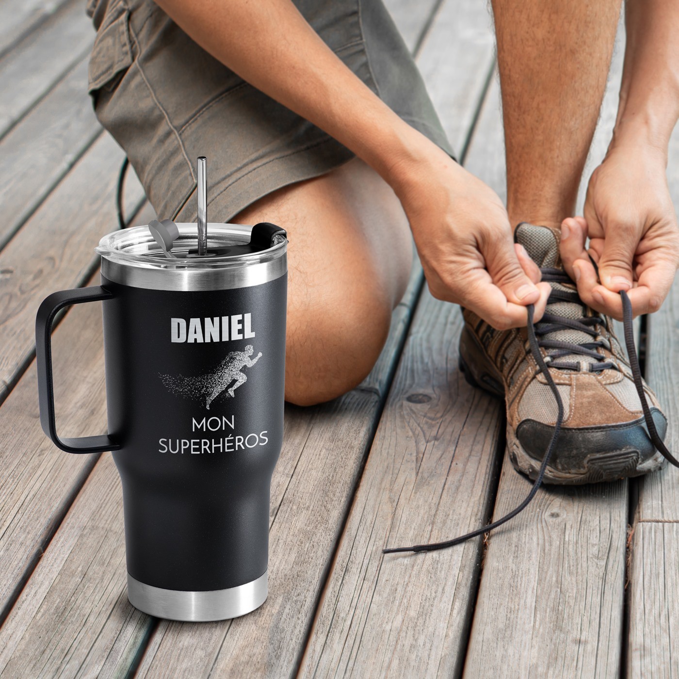 Taza Isolante Murrano - Negra con Grabado Personalizado