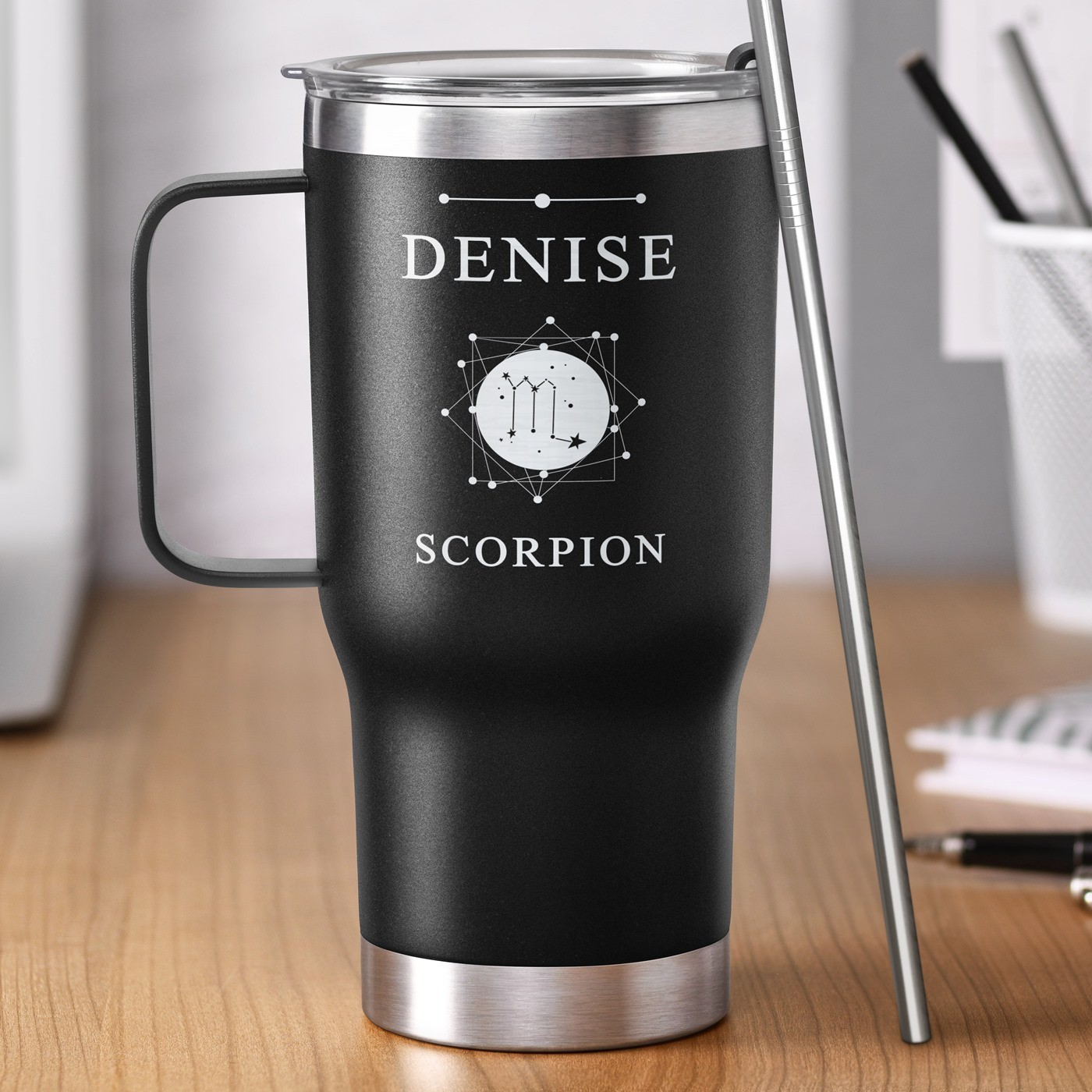 Taza aislante personalizada Murrano - Negro