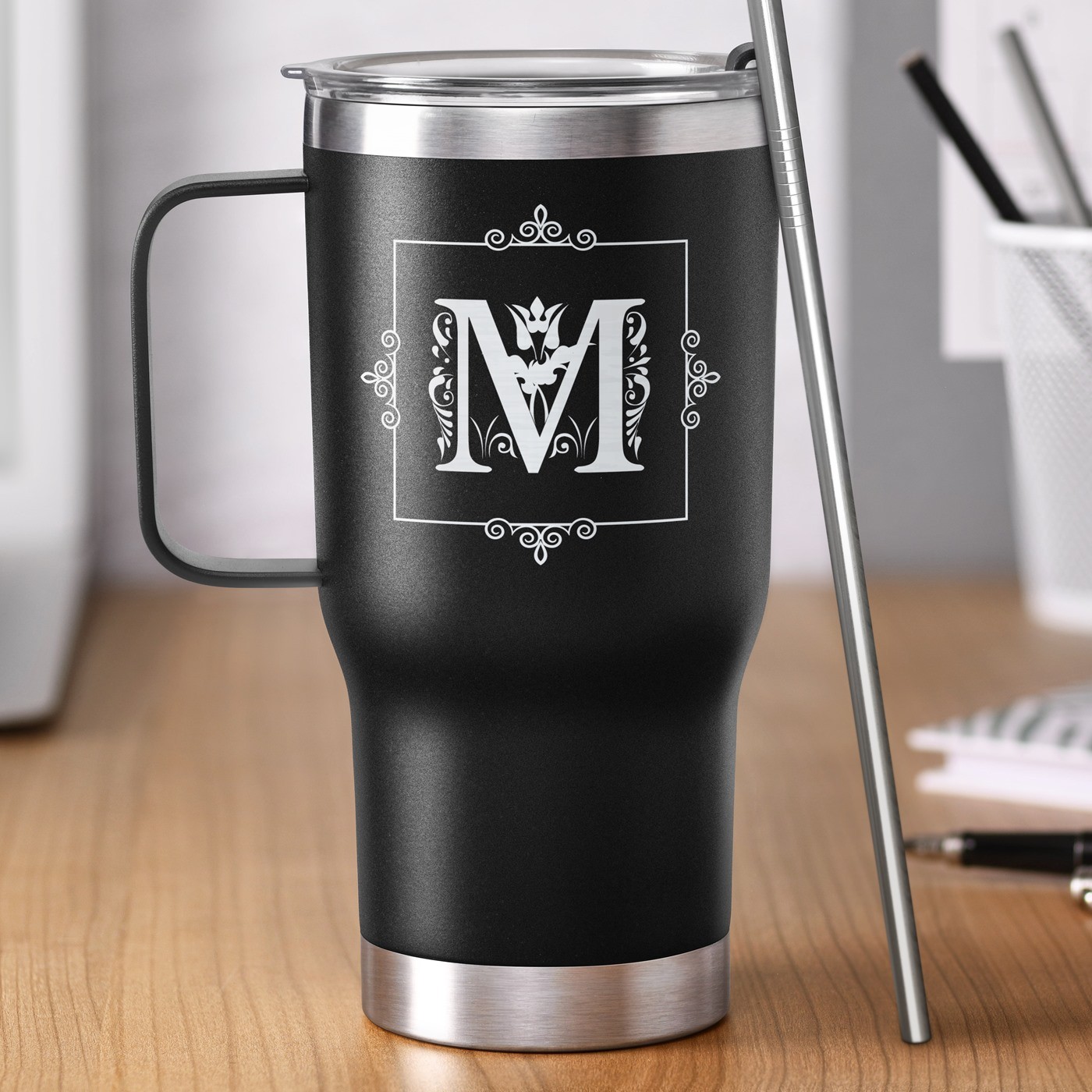 Taza Aislada Murrano - Negra con Grabado Personalizado