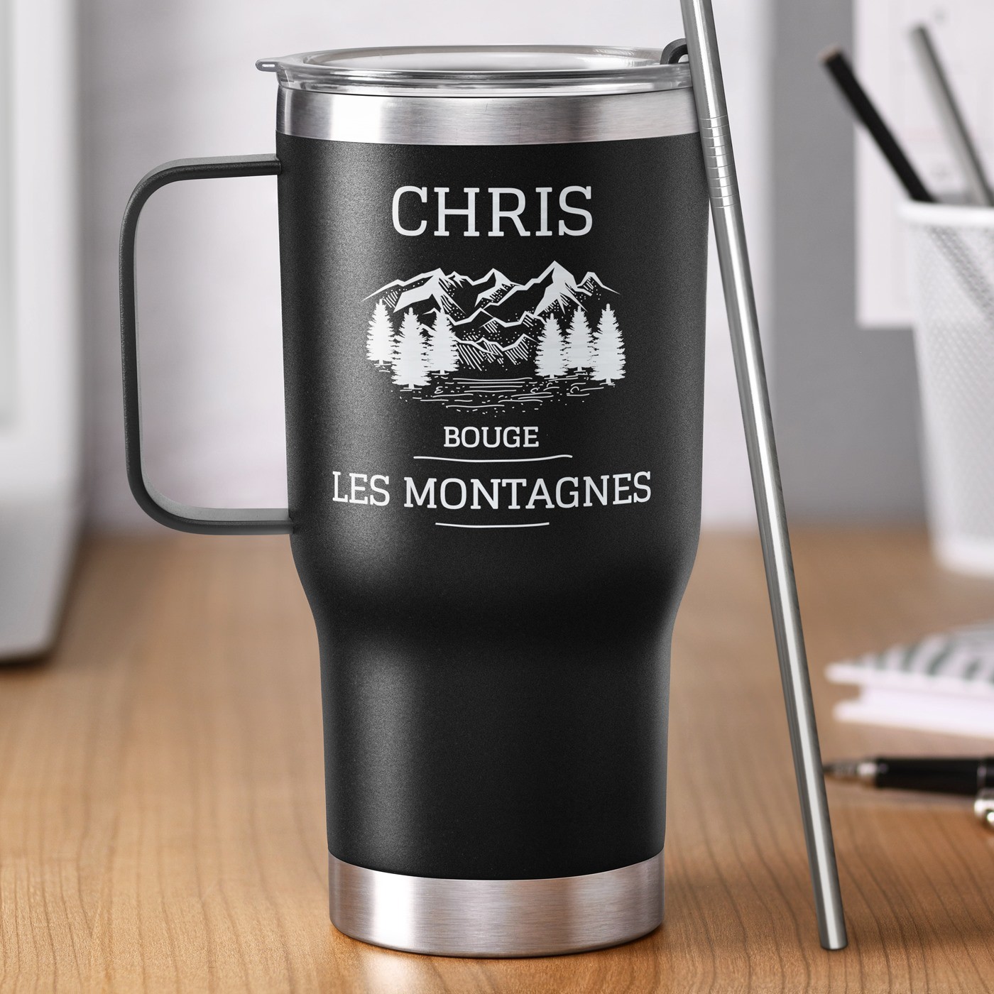 Taza aislada personalizada Murrano - Negra