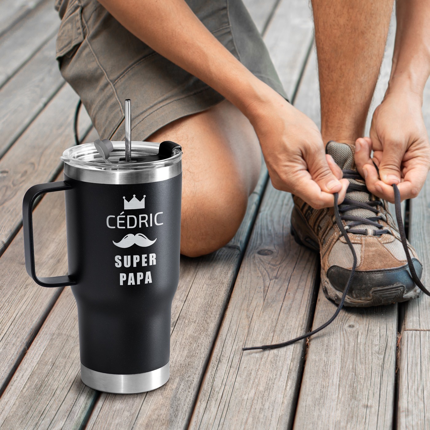 Personalized Insulated Mug - Black for Father's Day