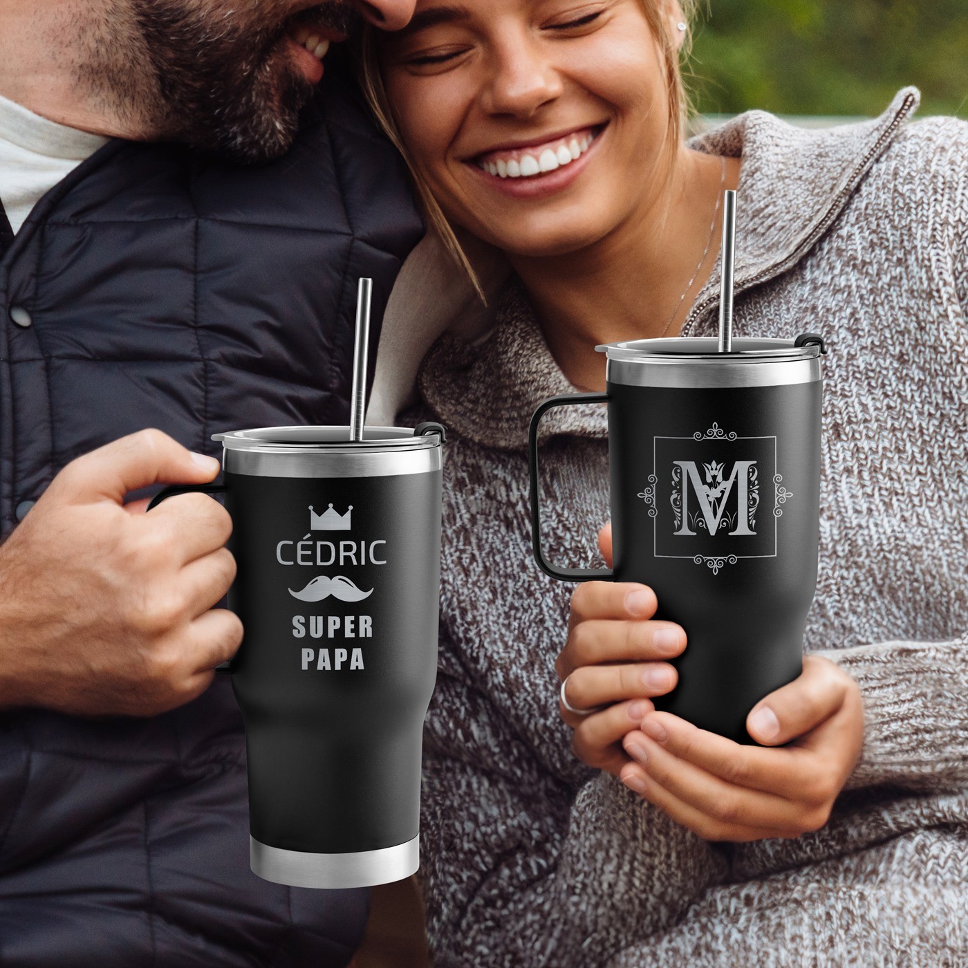 Personalized Insulated Mug - Black for Father's Day