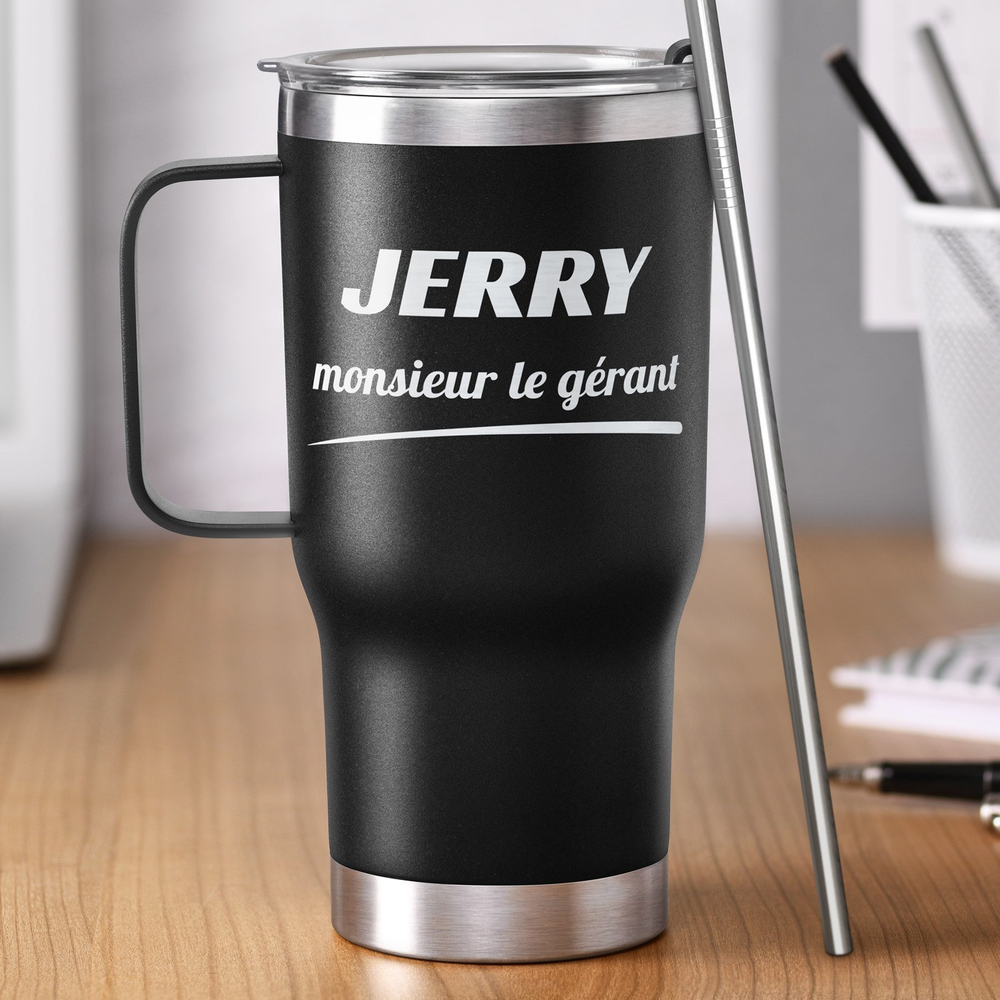 Taza aislada personalizada Murrano para el cumpleaños de un chef