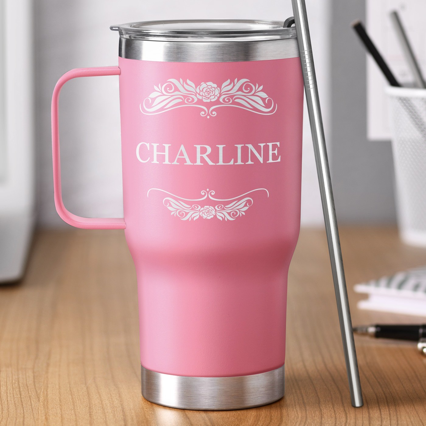 Taza térmica con grabado para una novia en el Día de San Valentín
