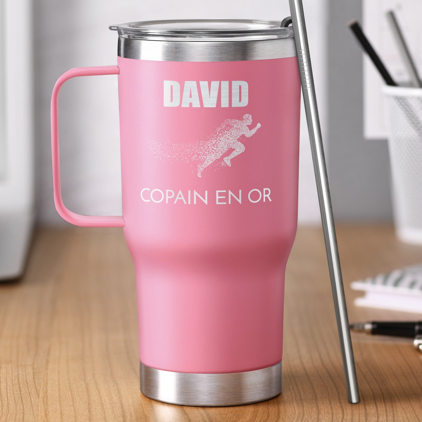 Mug térmico Murrano con grabado para el cumpleaños de un amigo