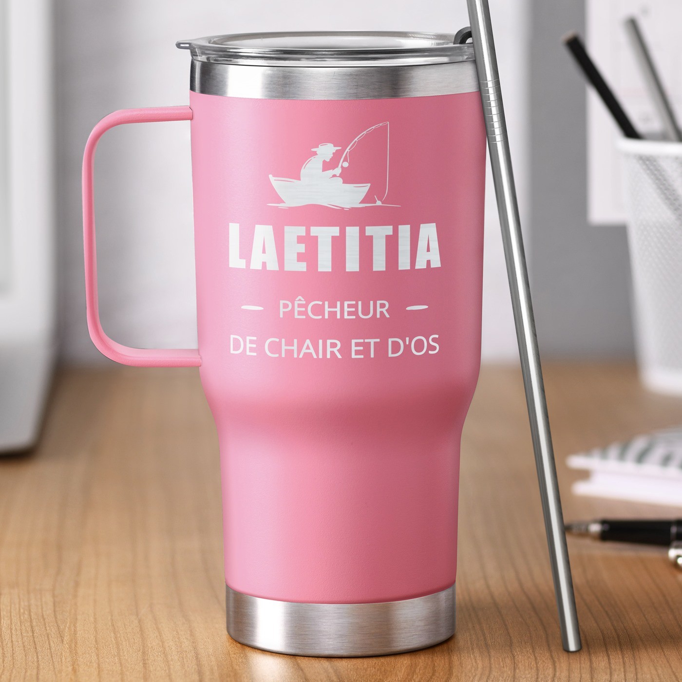Taza térmica personalizada para un pescador