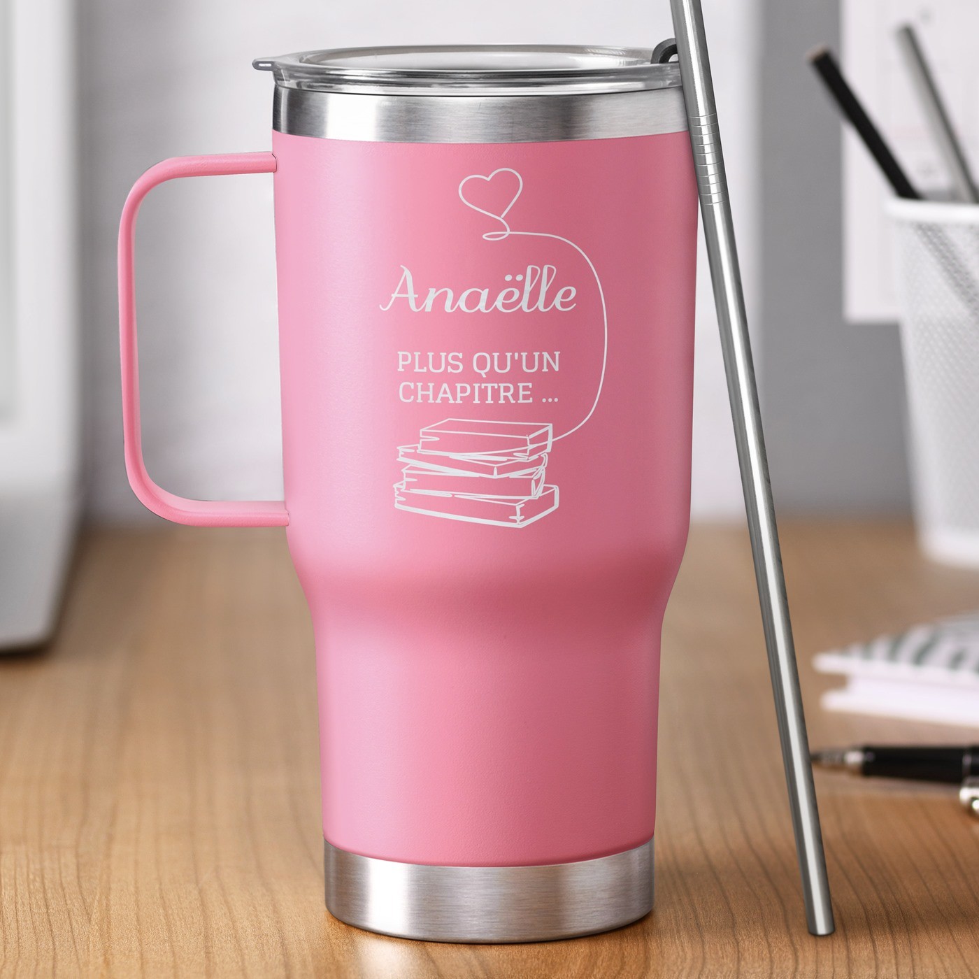 Taza Térmica Personalizada - Regalo de Novia Rosa