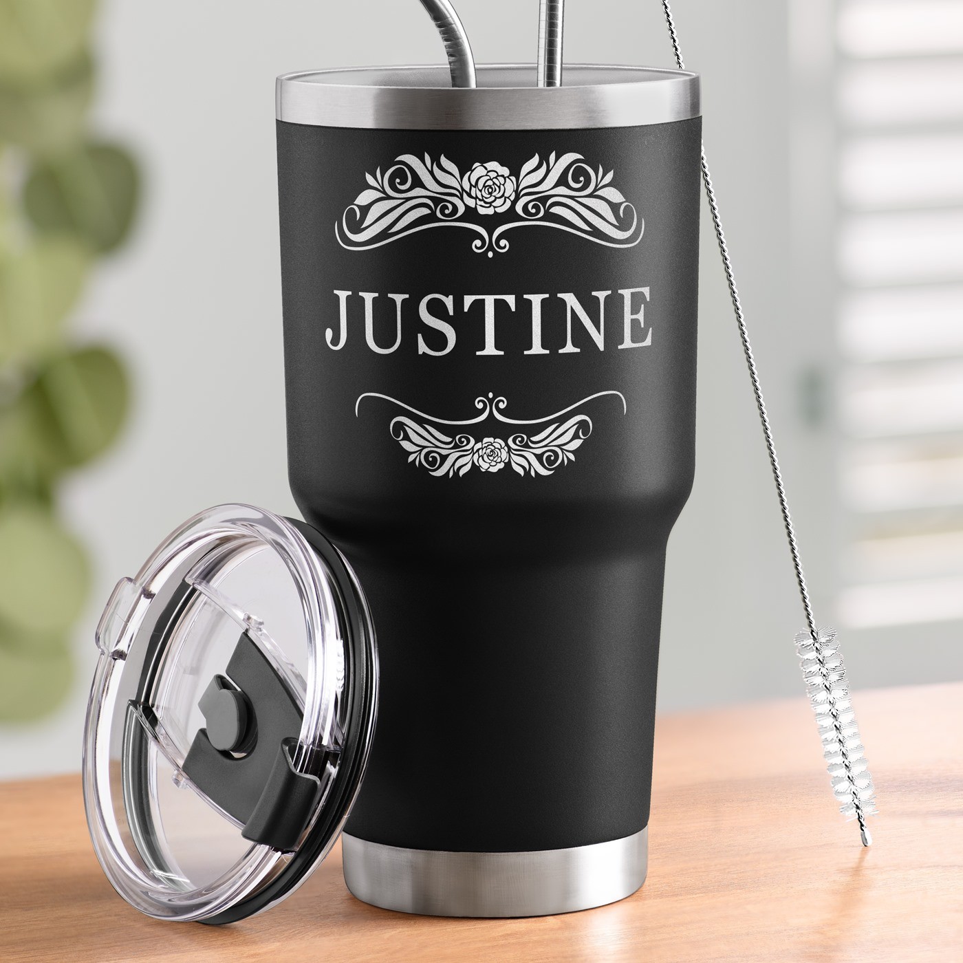 Murrano Black Insulated Mug with Engraving for Woman's Birthday