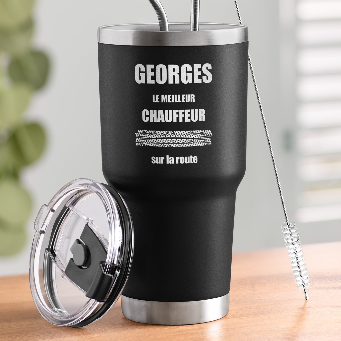 Taza Isotérmica Murrano con Grabado para el Cumpleaños de un Conductor