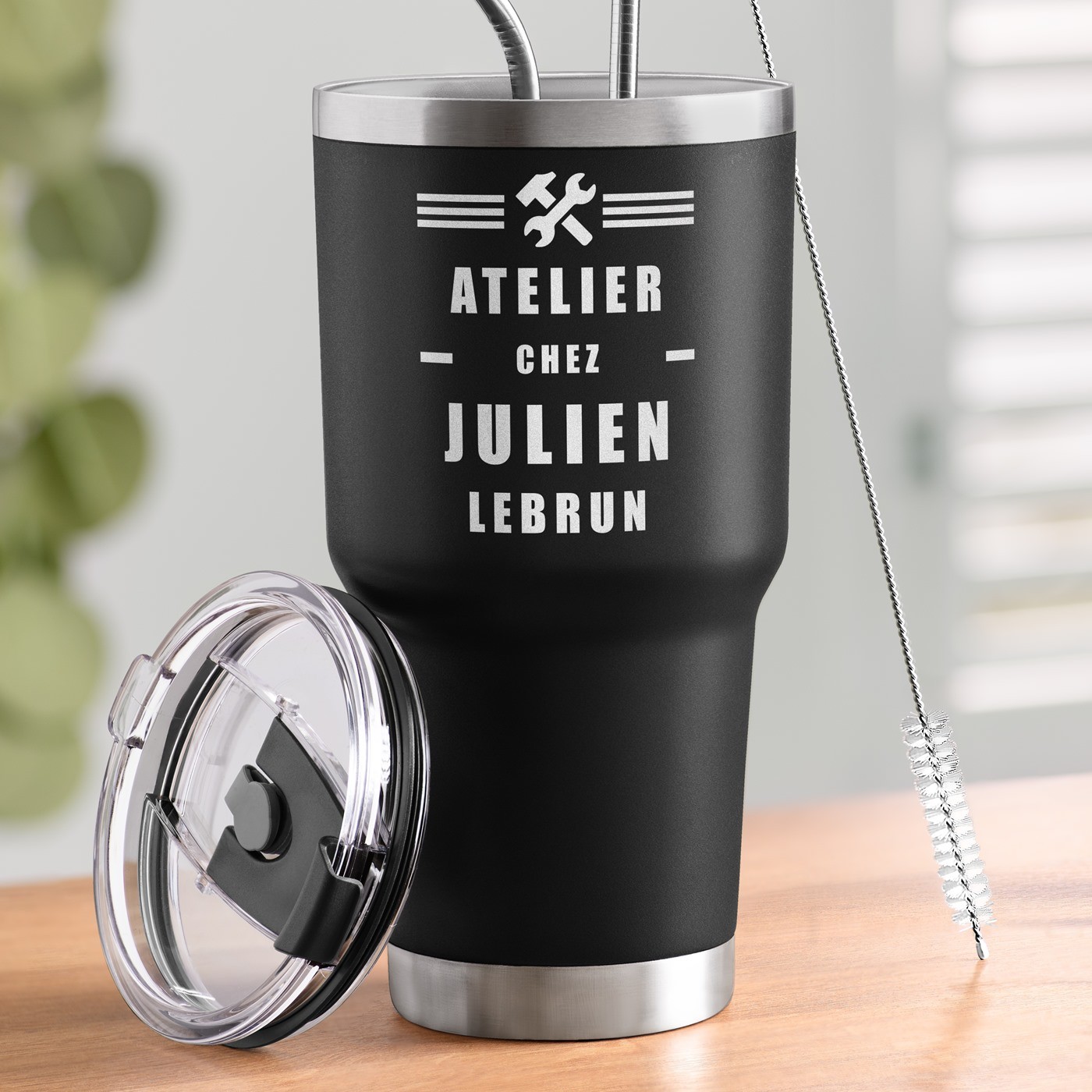 Taza Aislante Murrano - Negra con Grabado para un Apasionado del Bricolaje