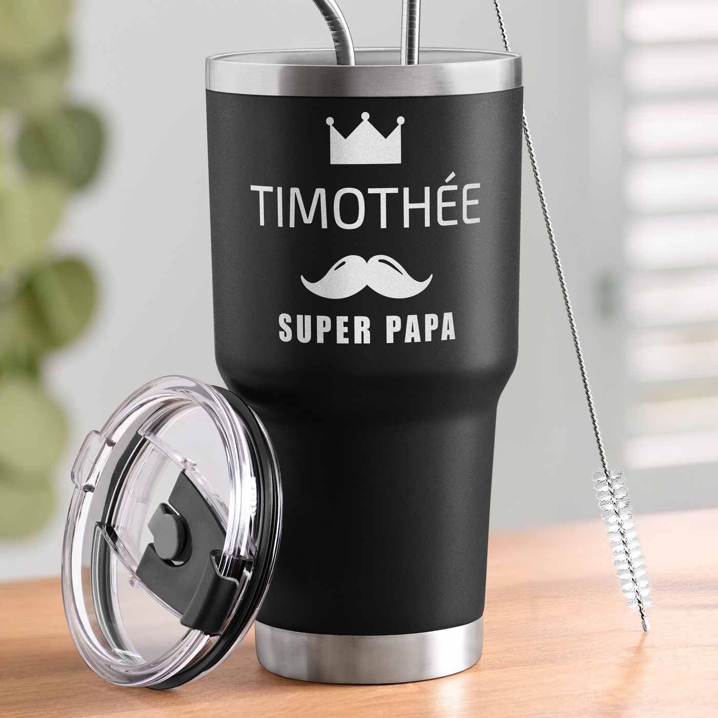 Taza Aislamiento Negro Personalizada para el Día del Padre