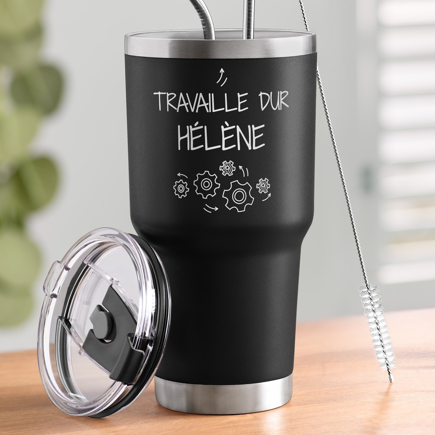 Tasse Isotherme Personnalisée Murrano - Noire pour une Collègue en Promotion