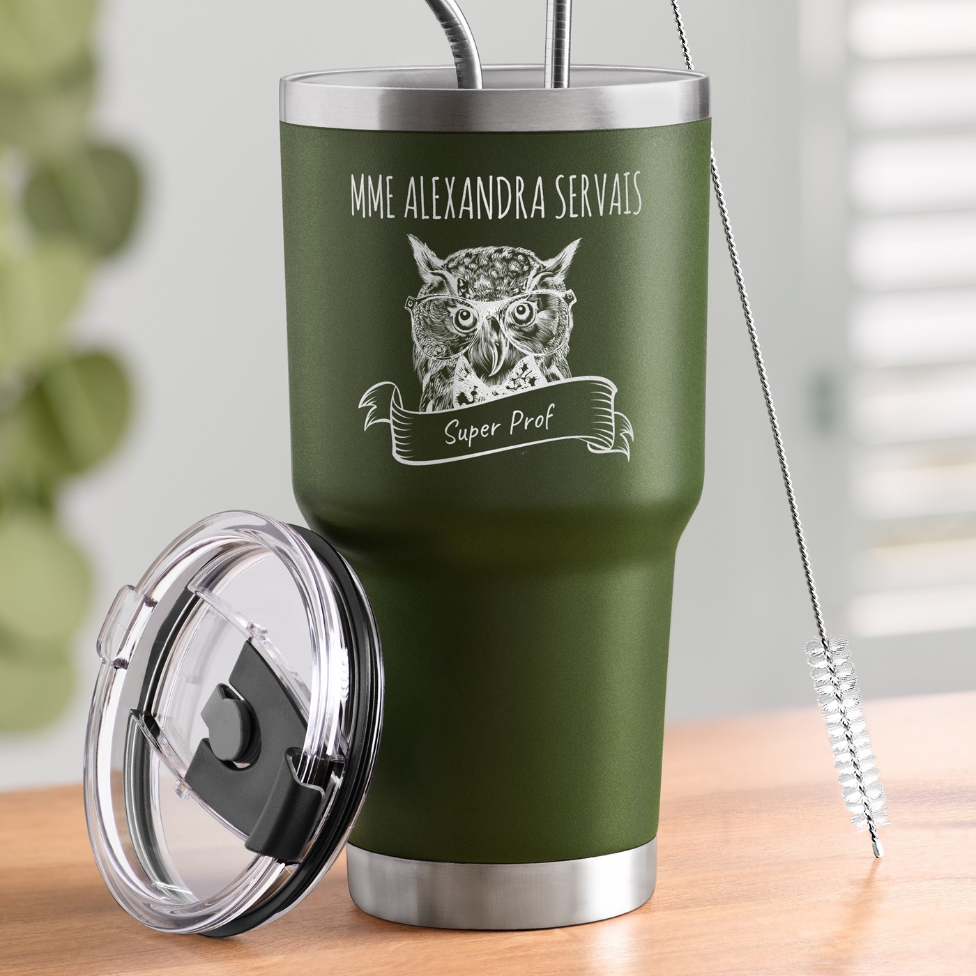 Murrano Personalized Insulated Cup - Green for a Teacher