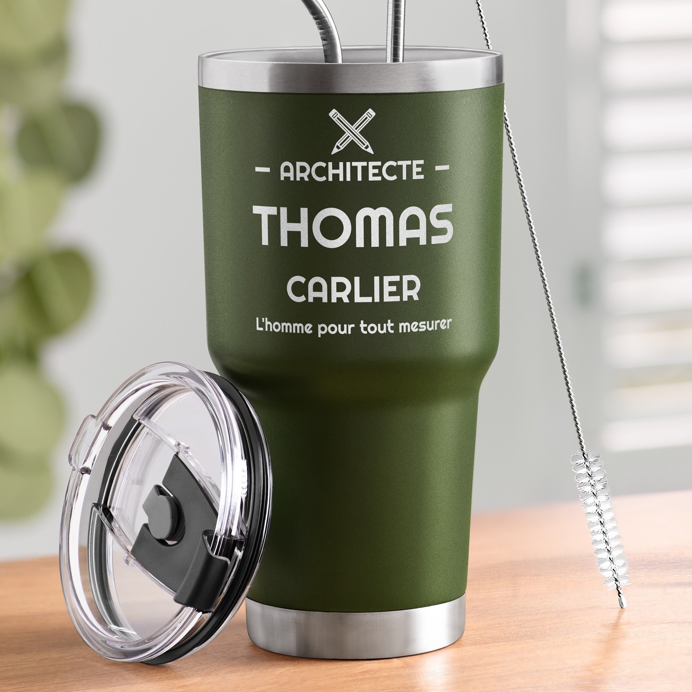Personalized Stainless Steel Insulated Cup - Green