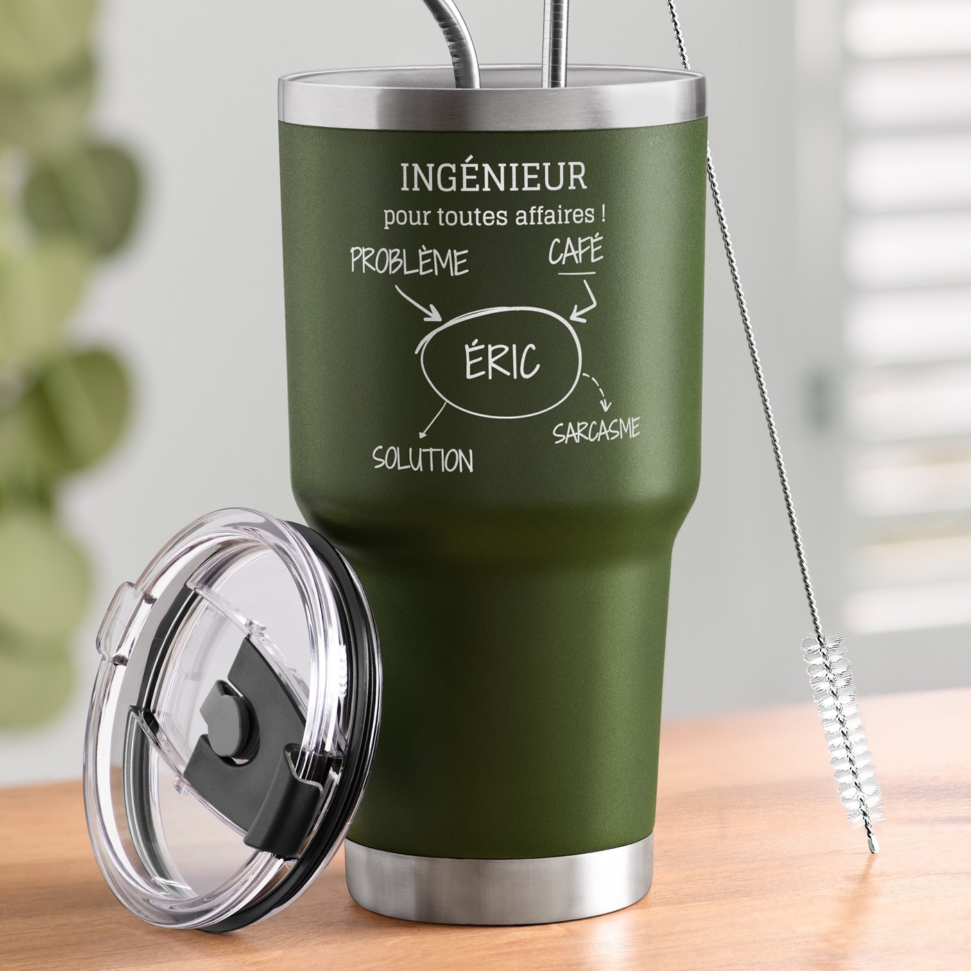 Murrano Personalized Insulated Cup - Green for Engineer's Birthday