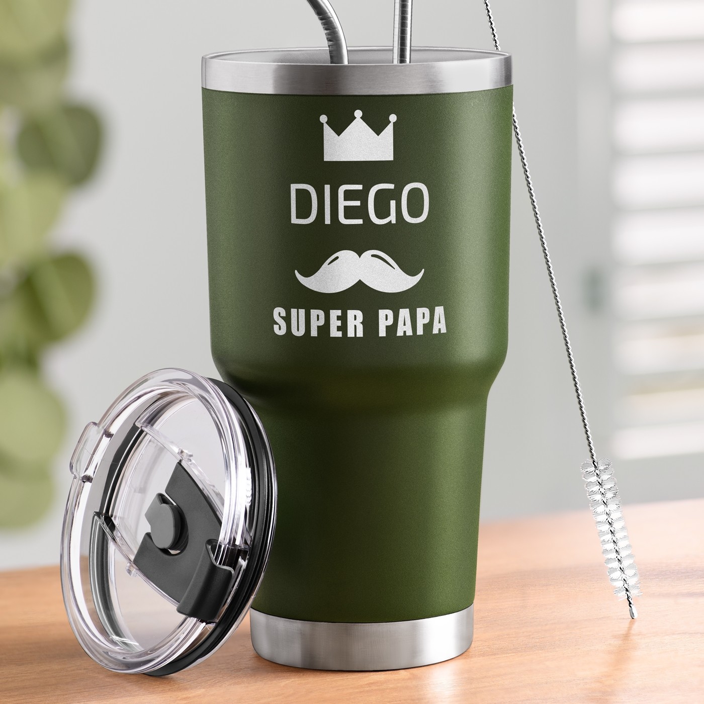 Personalized Insulated Cup - Green for Father's Day