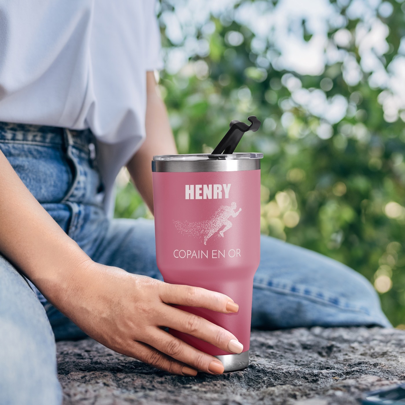 Mug isotherme Murrano avec gravure pour l'anniversaire d'un ami