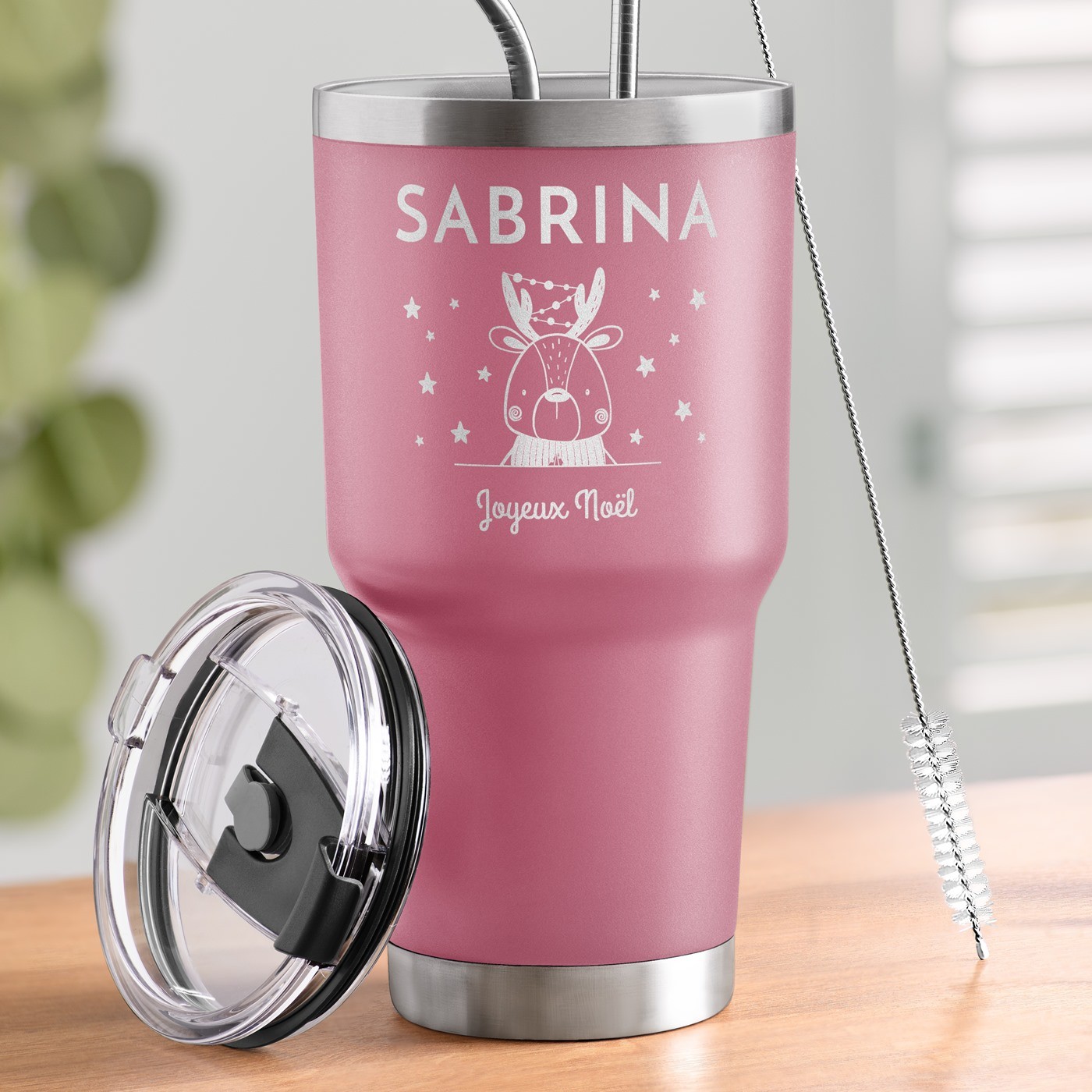 Taza Térmica Personalizada Rosa para Mujer - Regalo de Fiesta