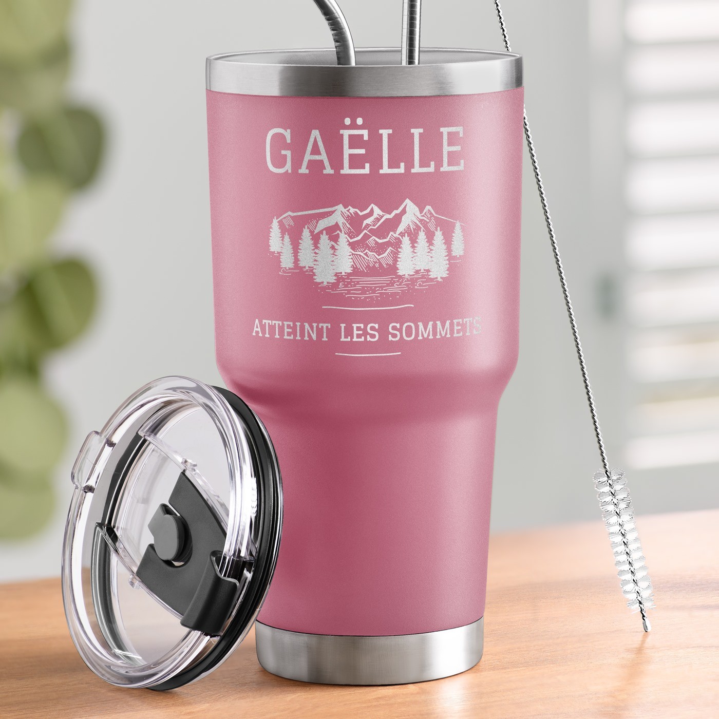 Personalized Thermal Mug - Pink Sister Gift for Work Promotion