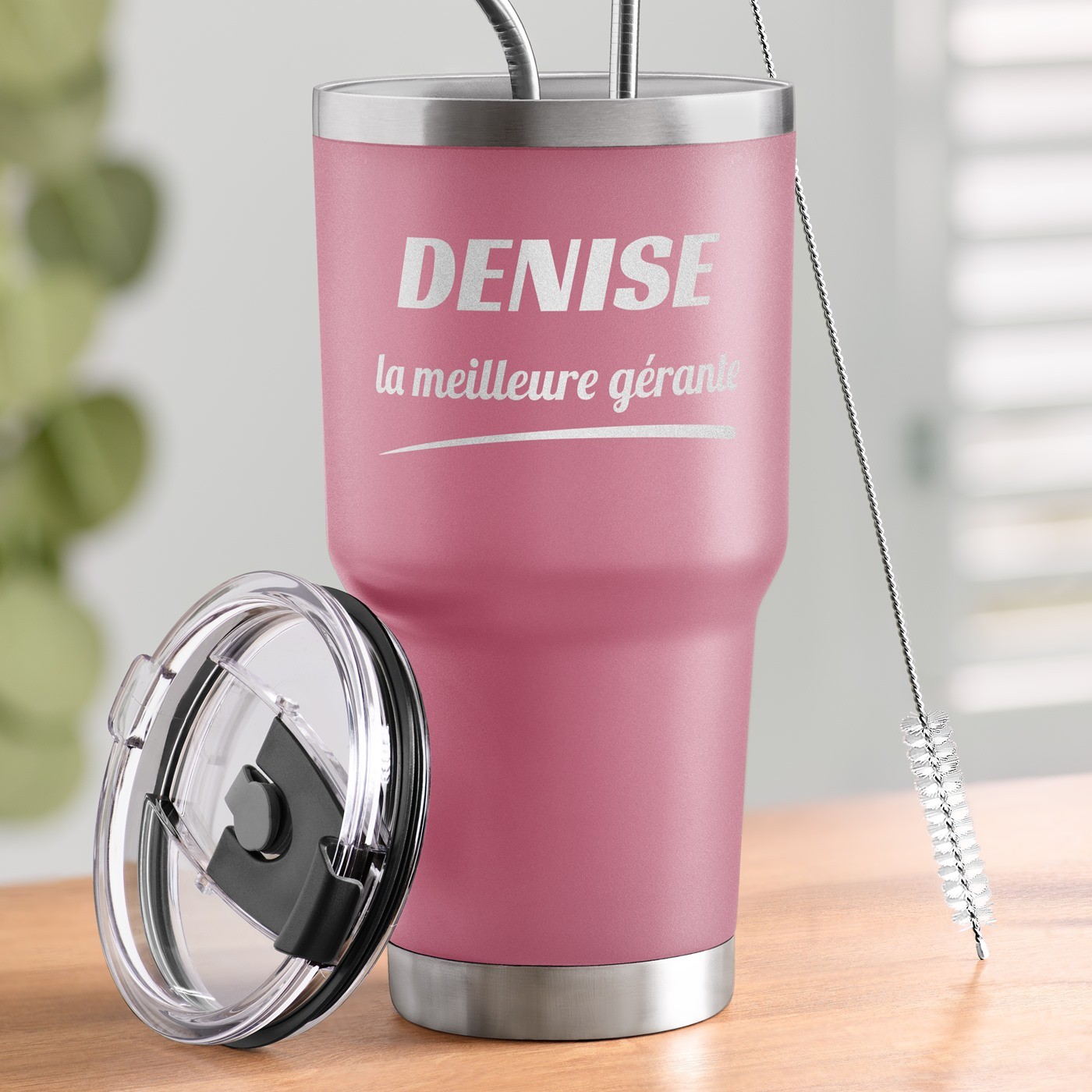 Mug Térmico Personalizado Murrano - Rosa para una Promoción Laboral