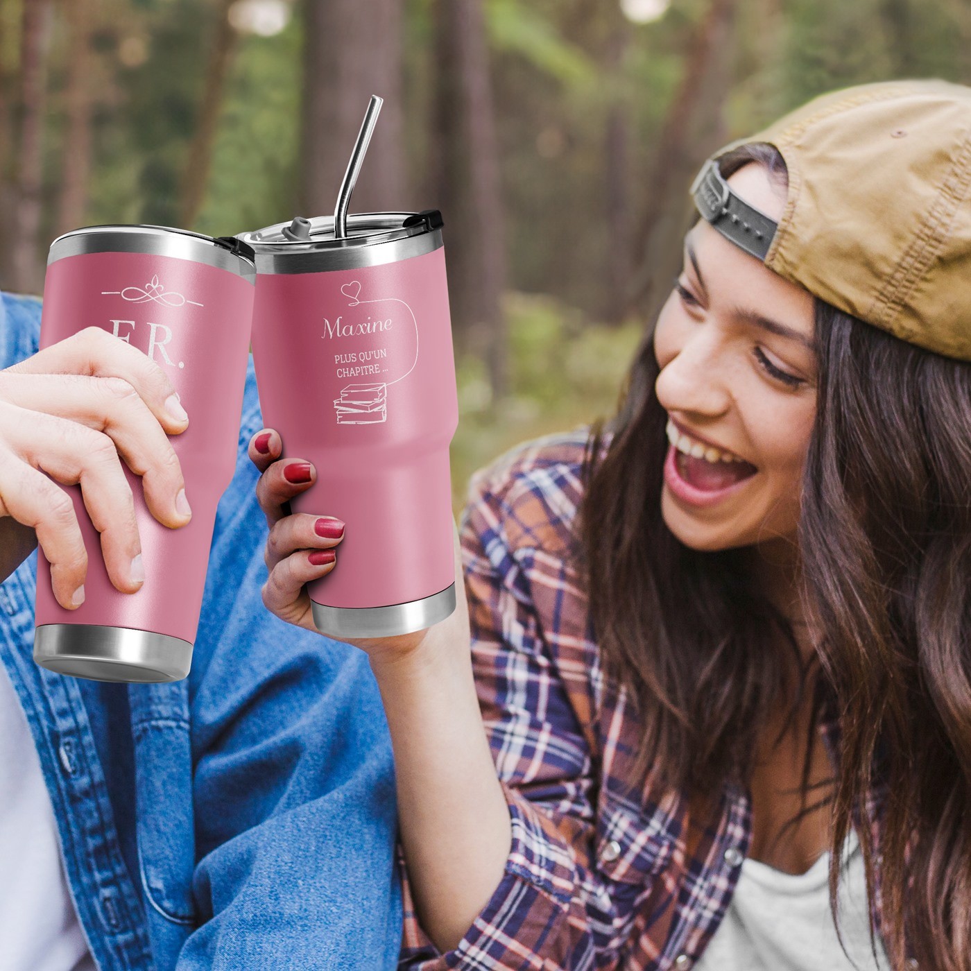 Mug Aislamiento Murrano - Grabado Personalizado de Rosa para Esposa en el Aniversario de Matrimonio