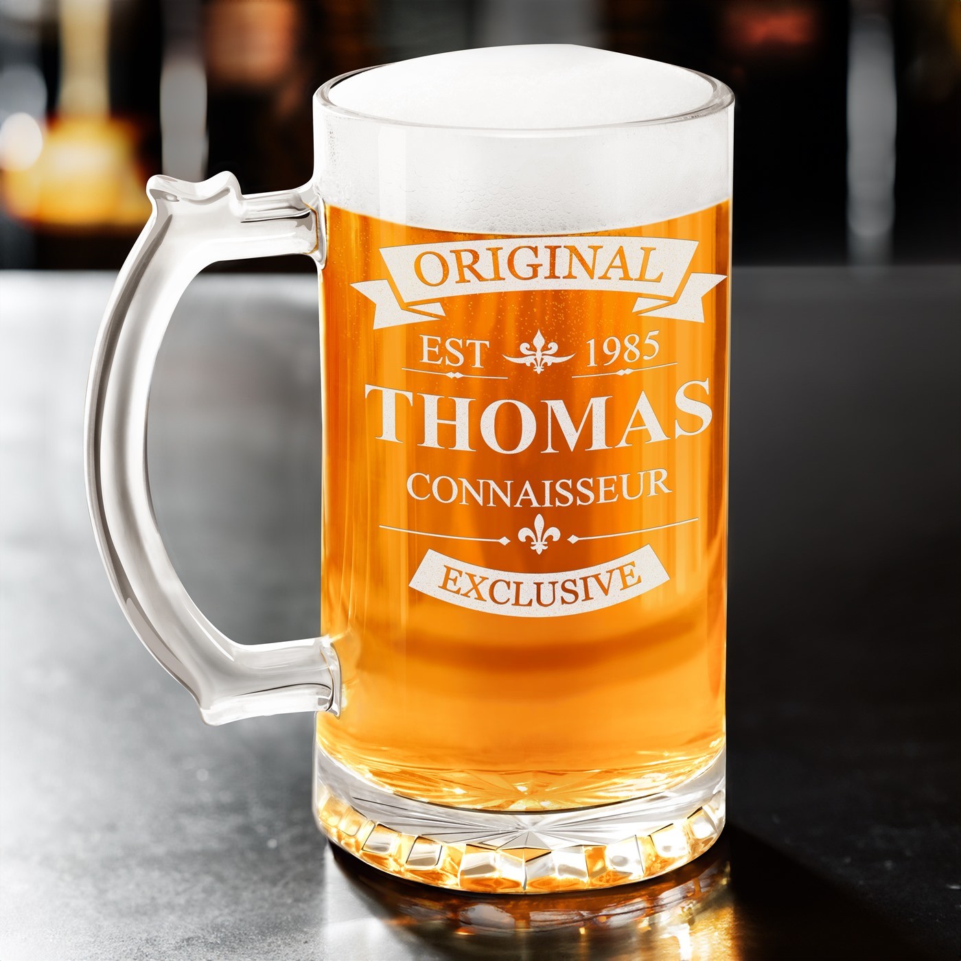 Copo de cerveza personalizado Murrano