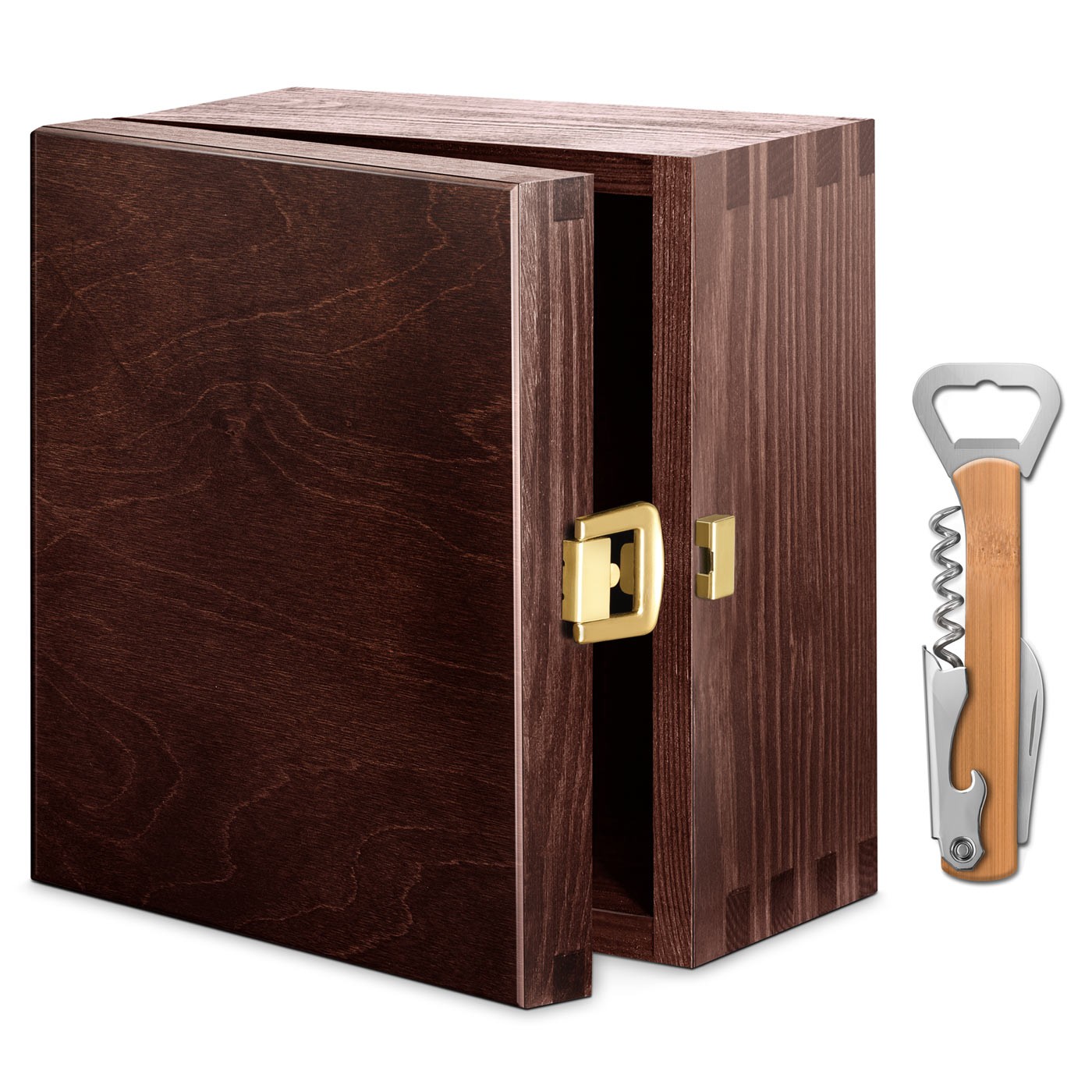 Caja de madera exclusiva Murrano para un vaso + accesorio GRATIS