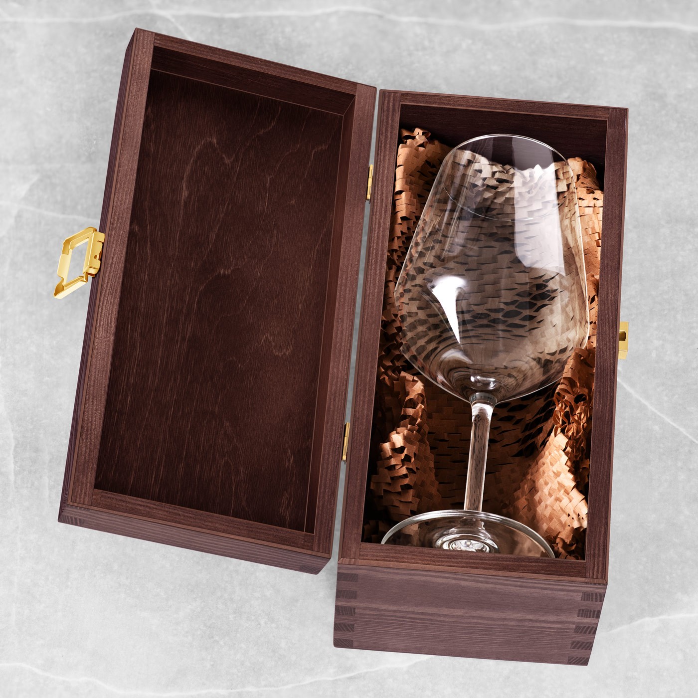 Boîte en bois exclusive Murrano pour verre à vin