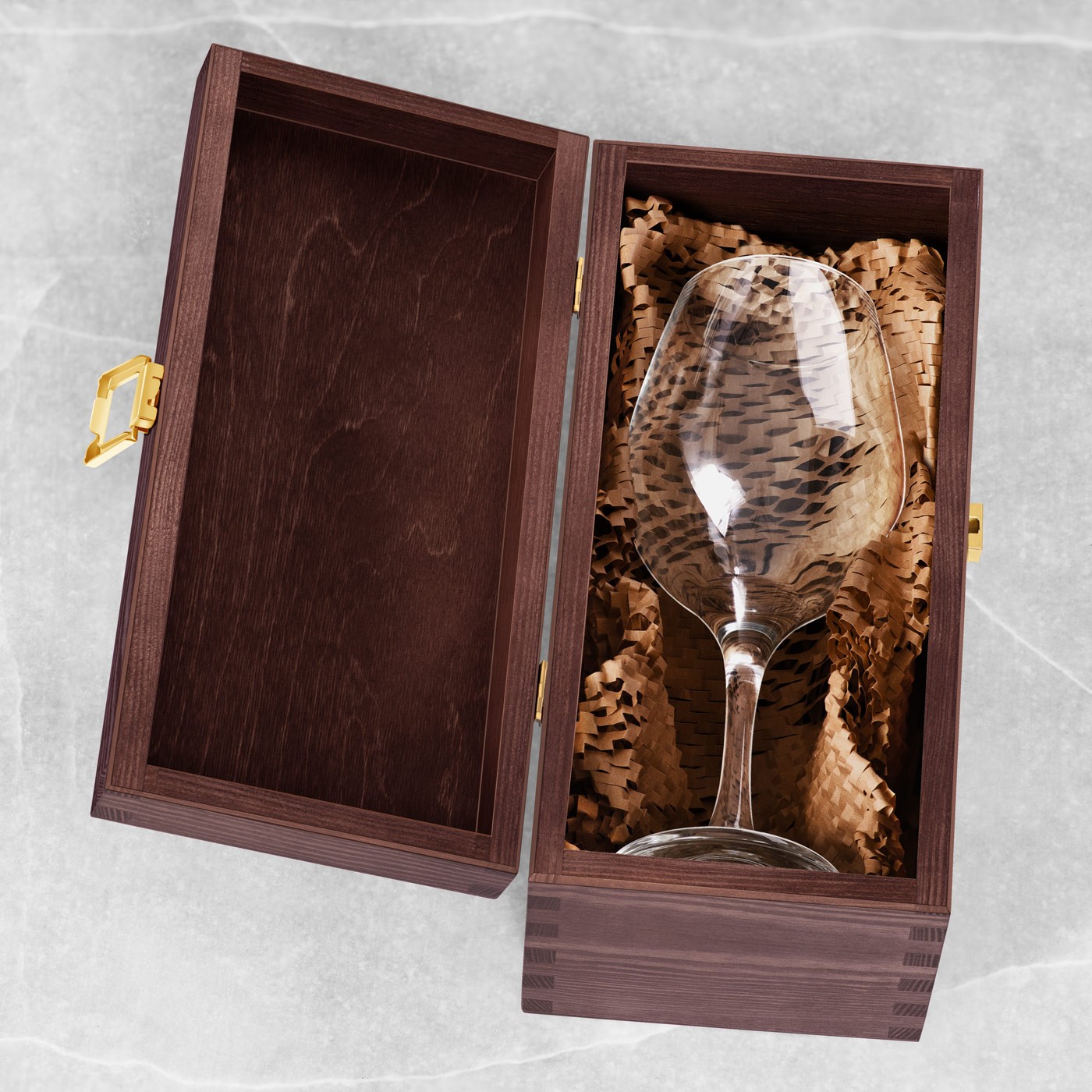 Boîte en bois exclusive Murrano pour verre à vin