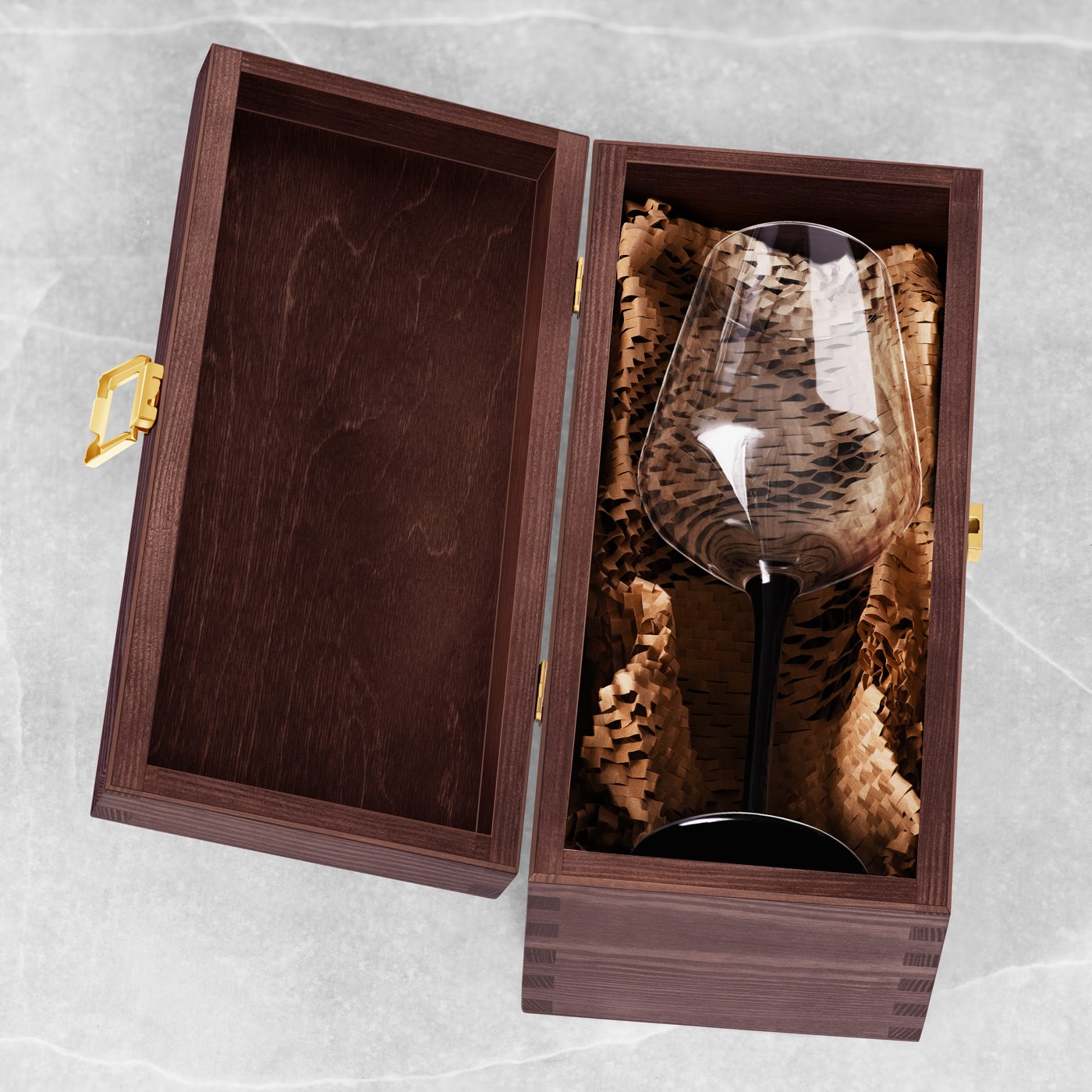 Boîte en bois exclusive Murrano pour verre à vin