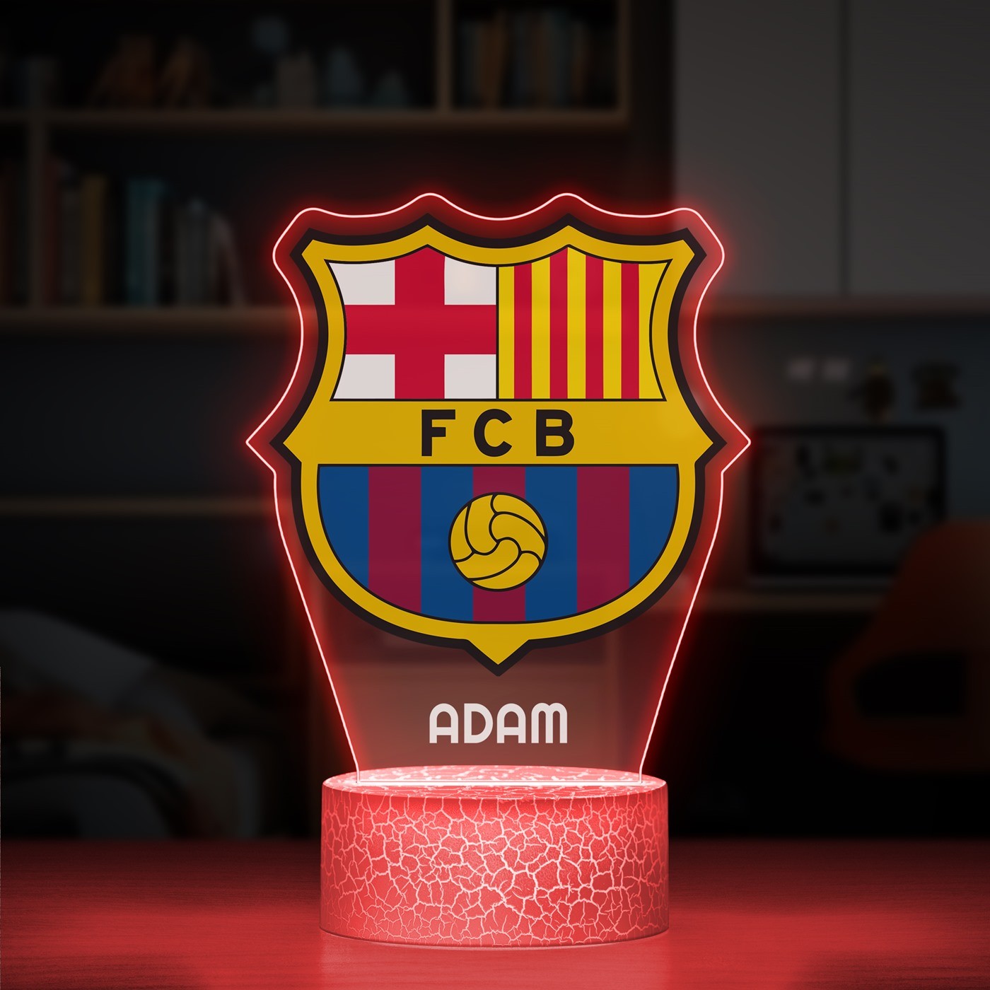 Lámpara LED 3D con impresión personalizada del FC Barcelona