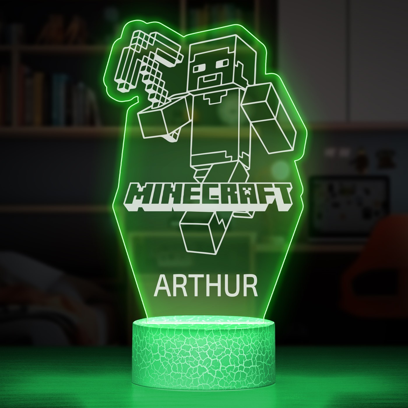 Lámpara LED 3D de Minecraft con Impresión Personalizada de Murrano