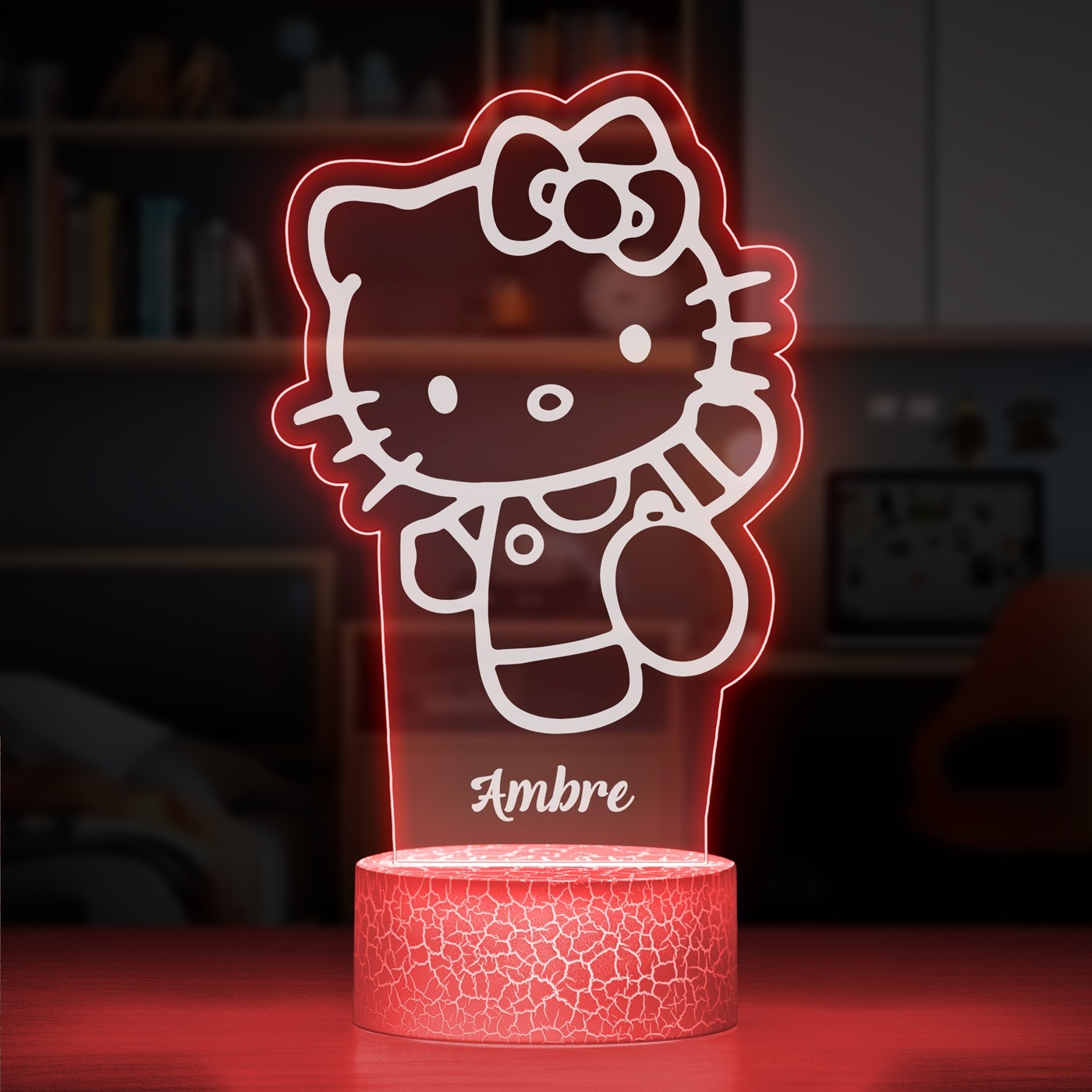 Lámpara LED Murrano Impresión 3D Hello Kitty para Niñas