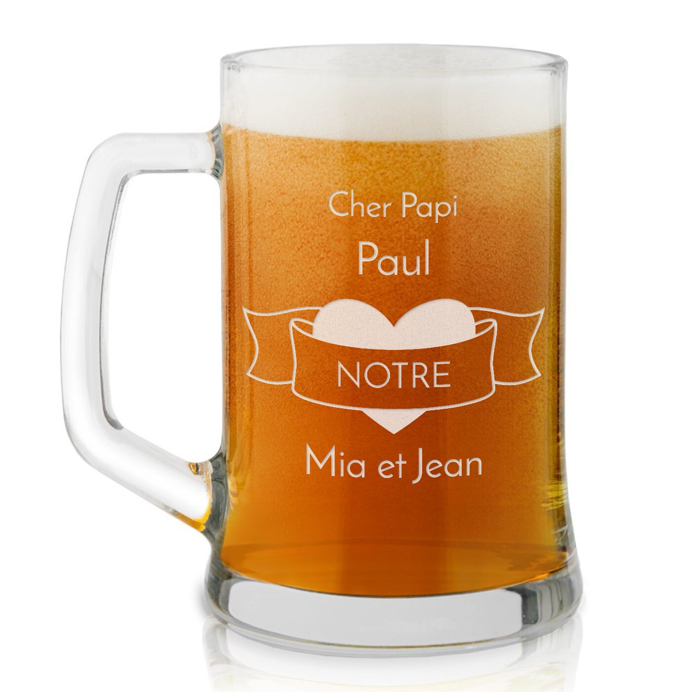 Murrano Personalized Beer Glass Mug for Grandpa