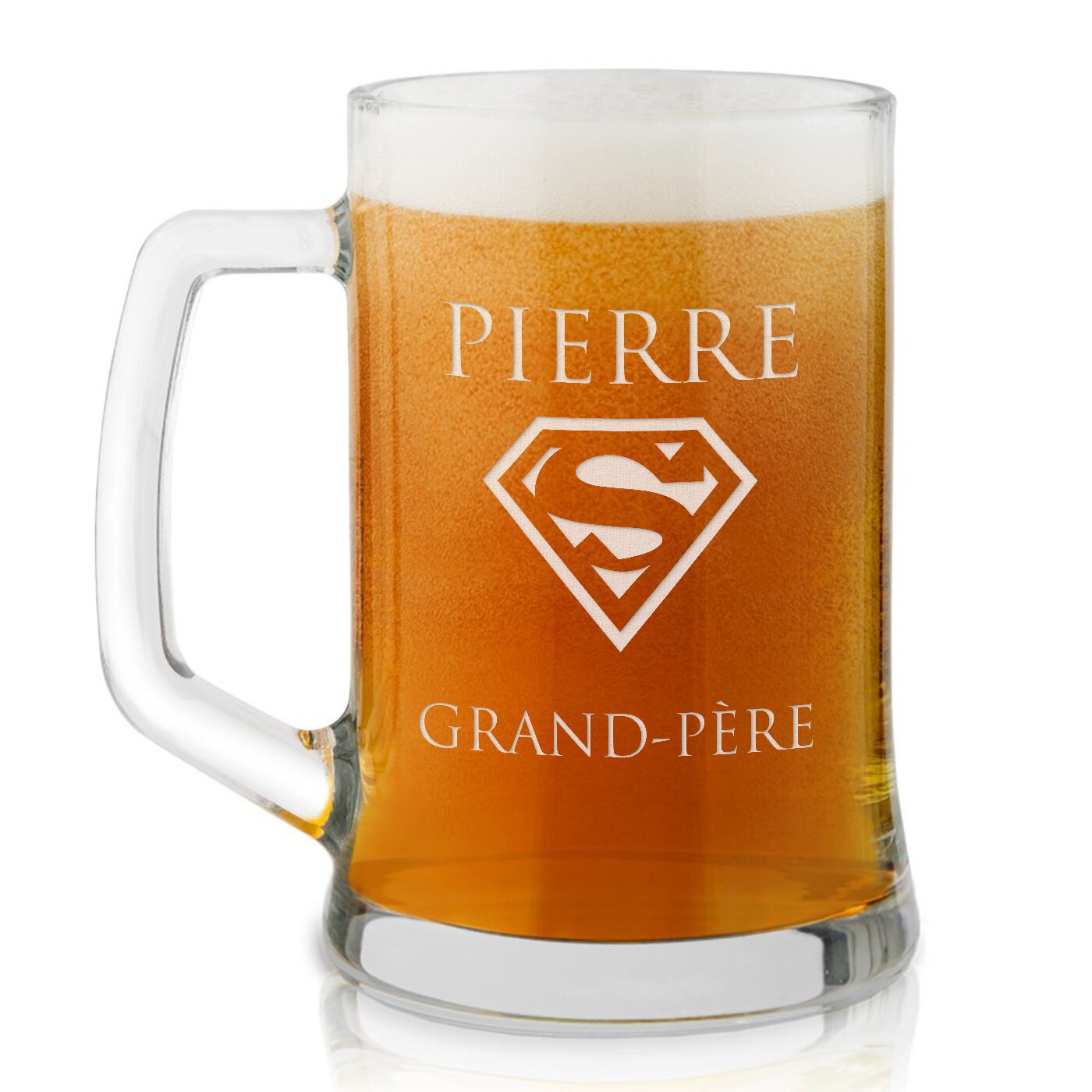 Taza de cerveza personalizada Murrano con grabado láser